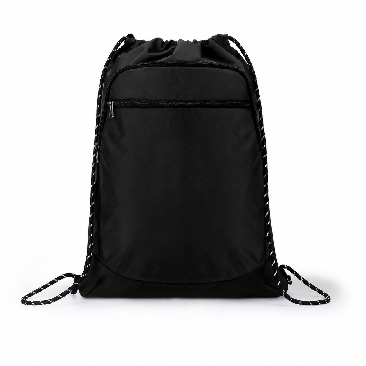 Reinforced Bottom Drawstring Sackpack — Black