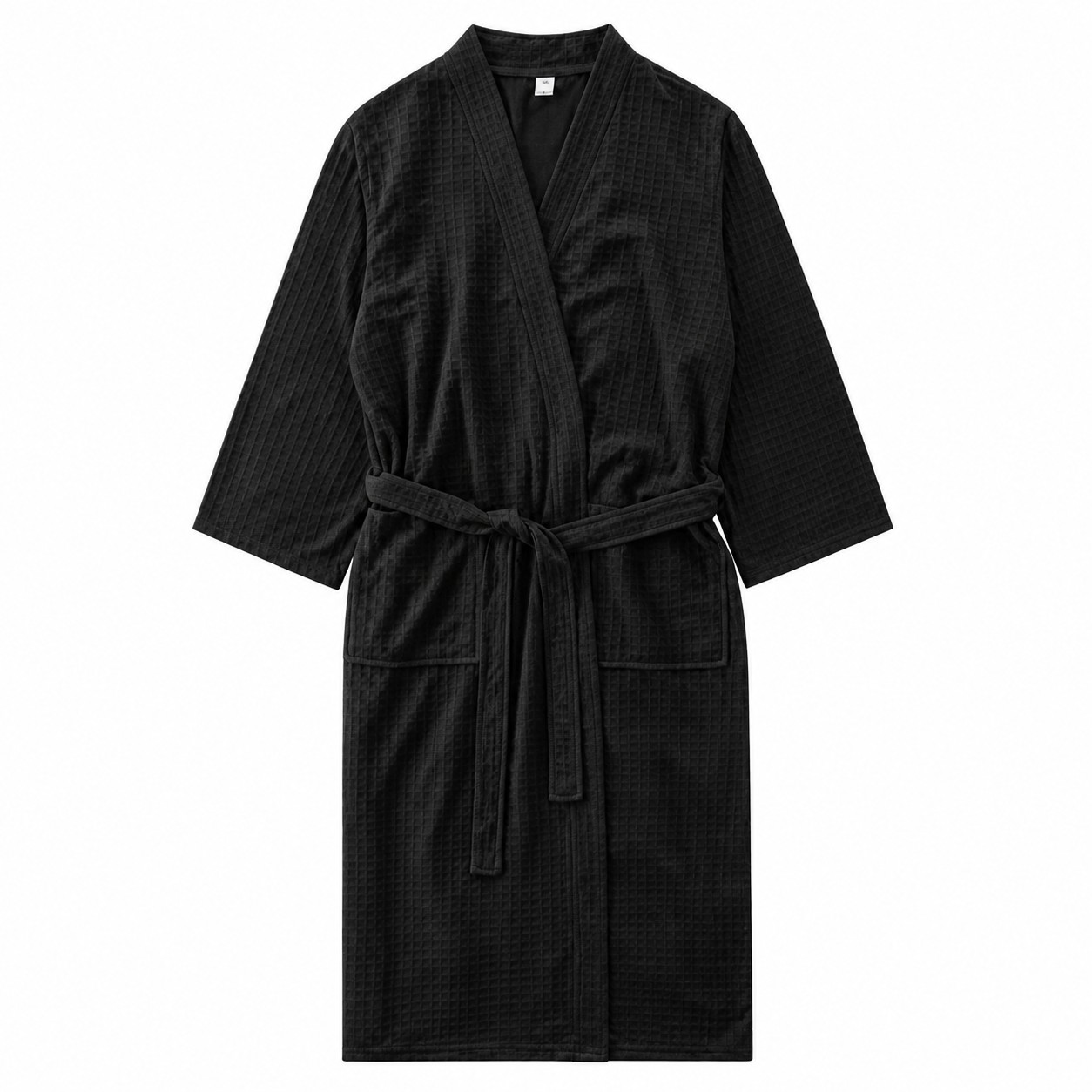 Women's Tie Waist Waffle Polyester Bathrobe — view 2