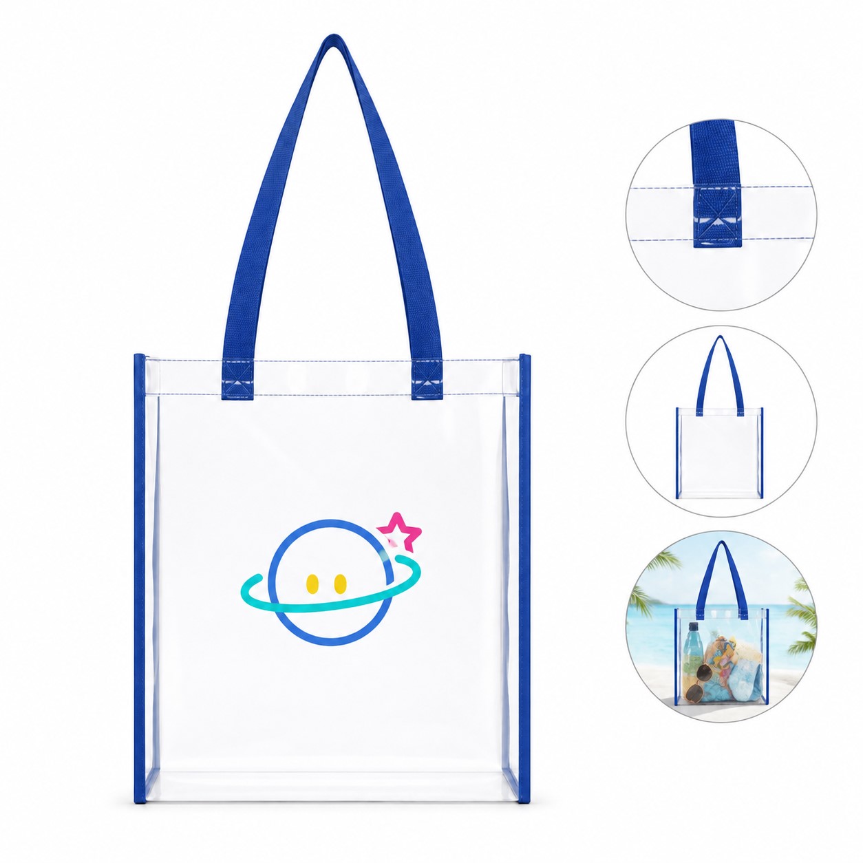 Large Clear PVC Handled Tote Bag