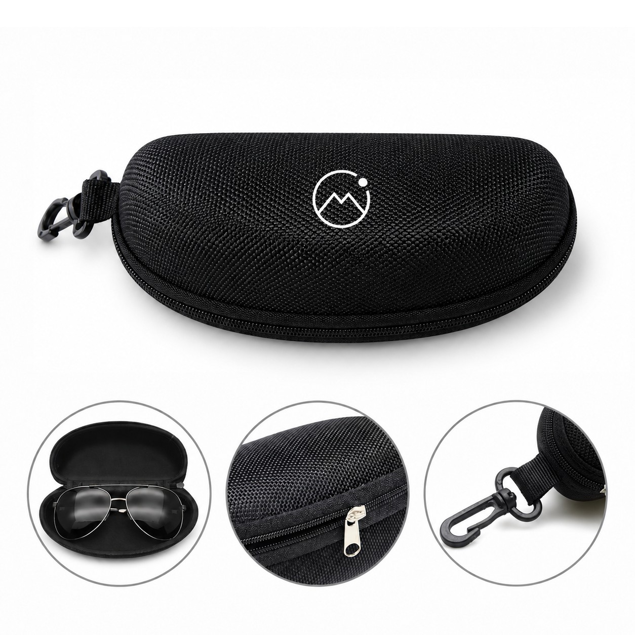 Oxford Zip Eyeglass Case With Hanging Hook