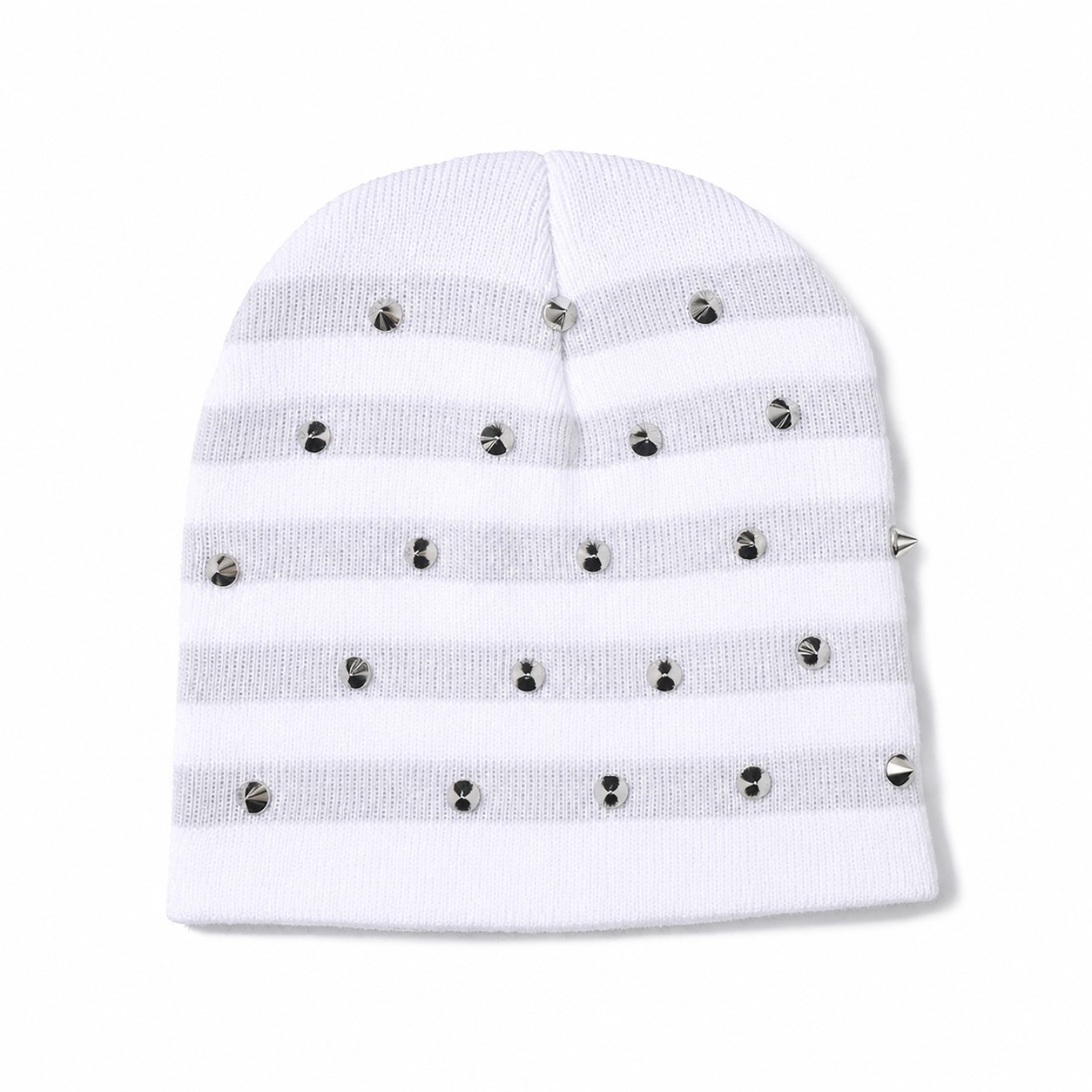Cotton Striped Studded Beanie — view 5