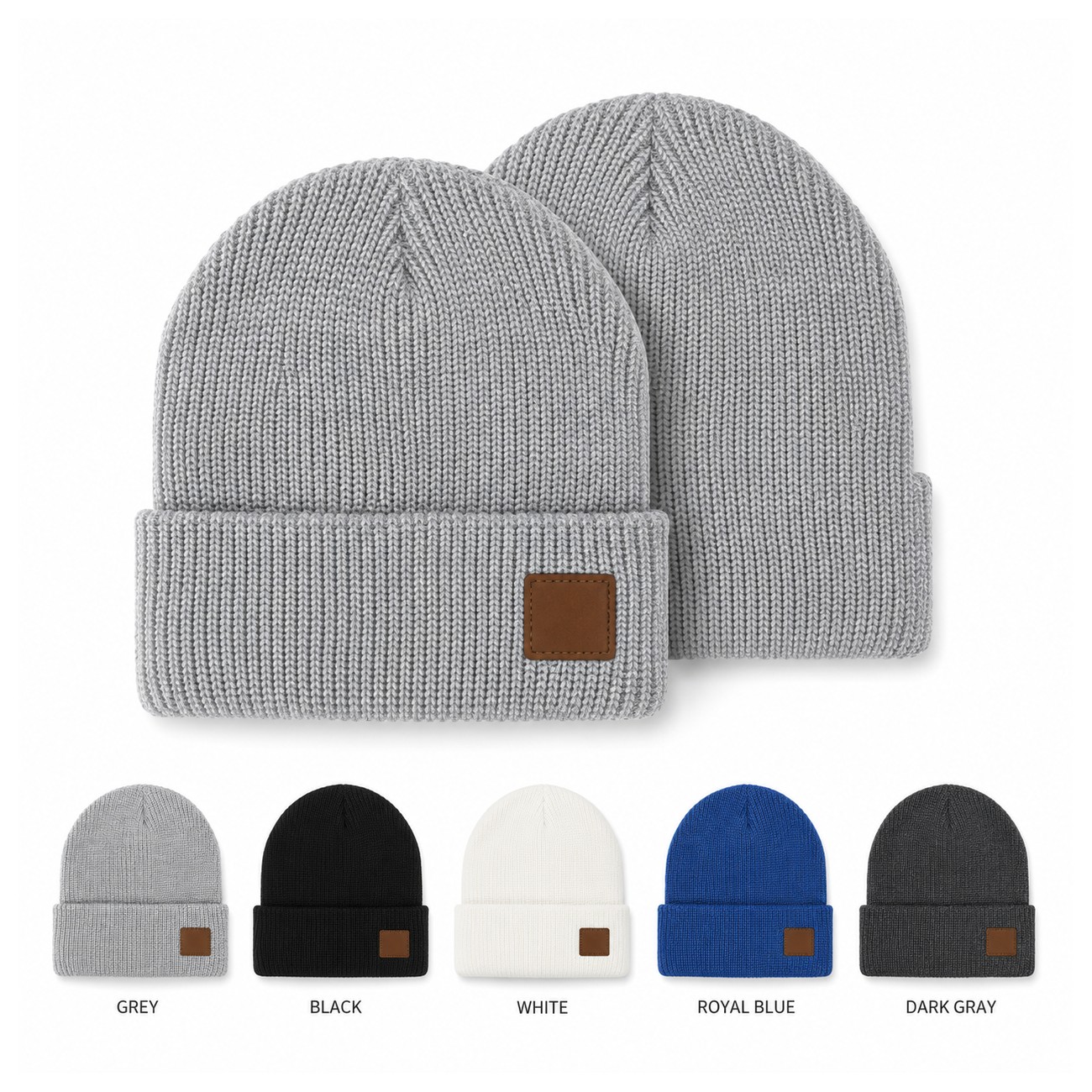 Acrylic Cuffed Patch Beanie