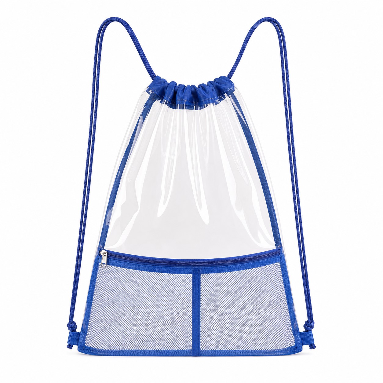 PVC Drawstring Backpack With Zippered Front Pocket — view 2