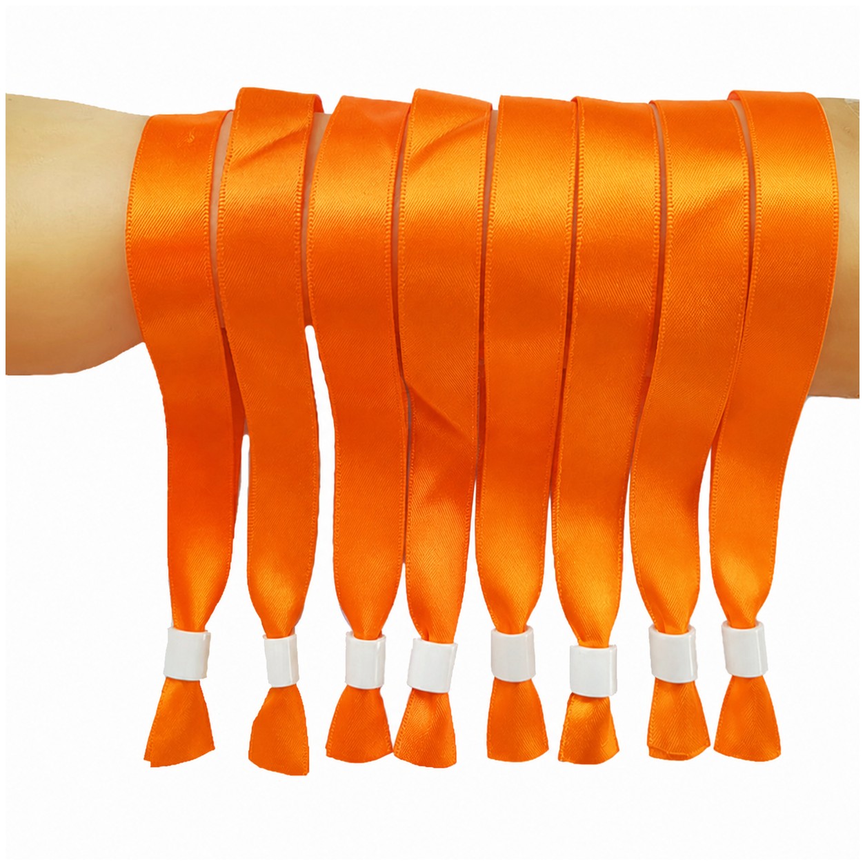 Polyester Ribbon Event Wristband — Orange