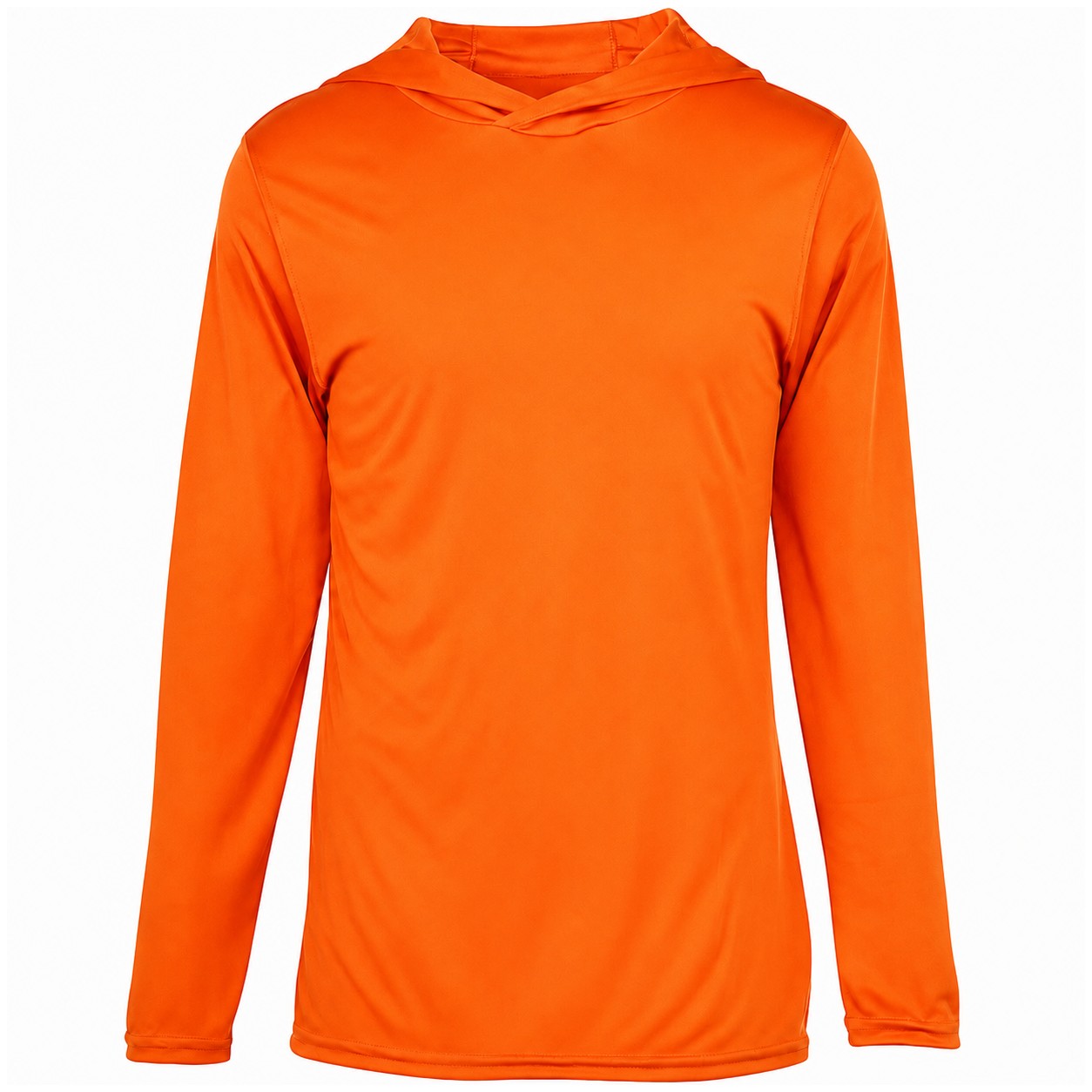 Polyester Hooded Long Sleeve Tee — Orange