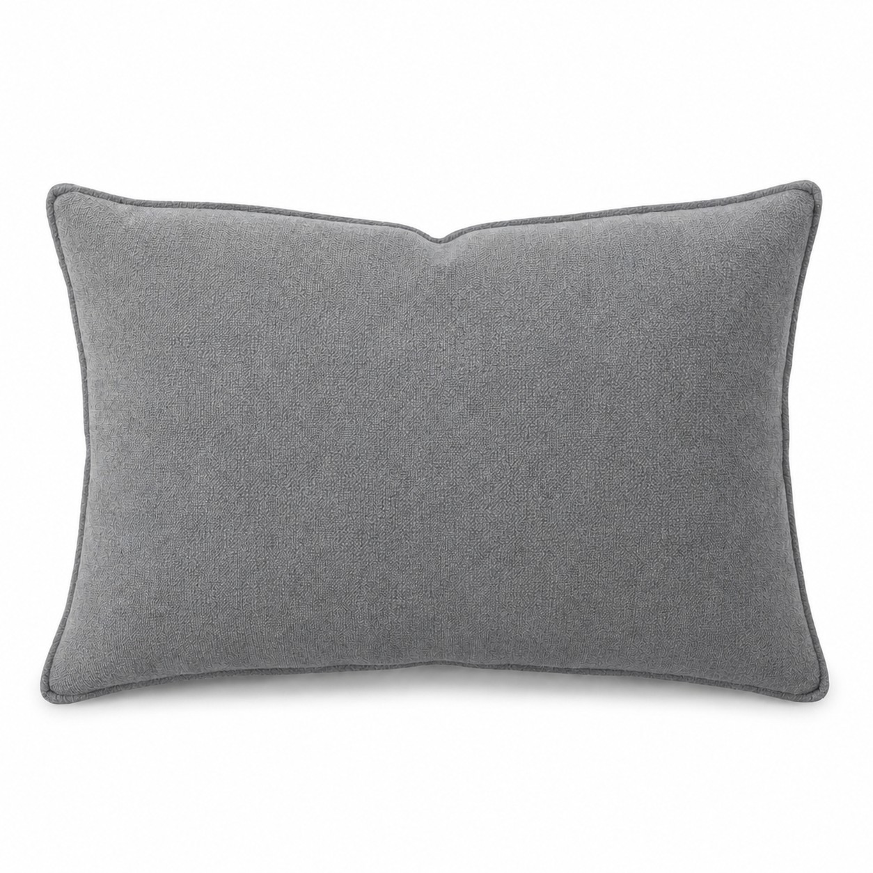 Zippered Plush Lumbar Pillow With Insert — Gray