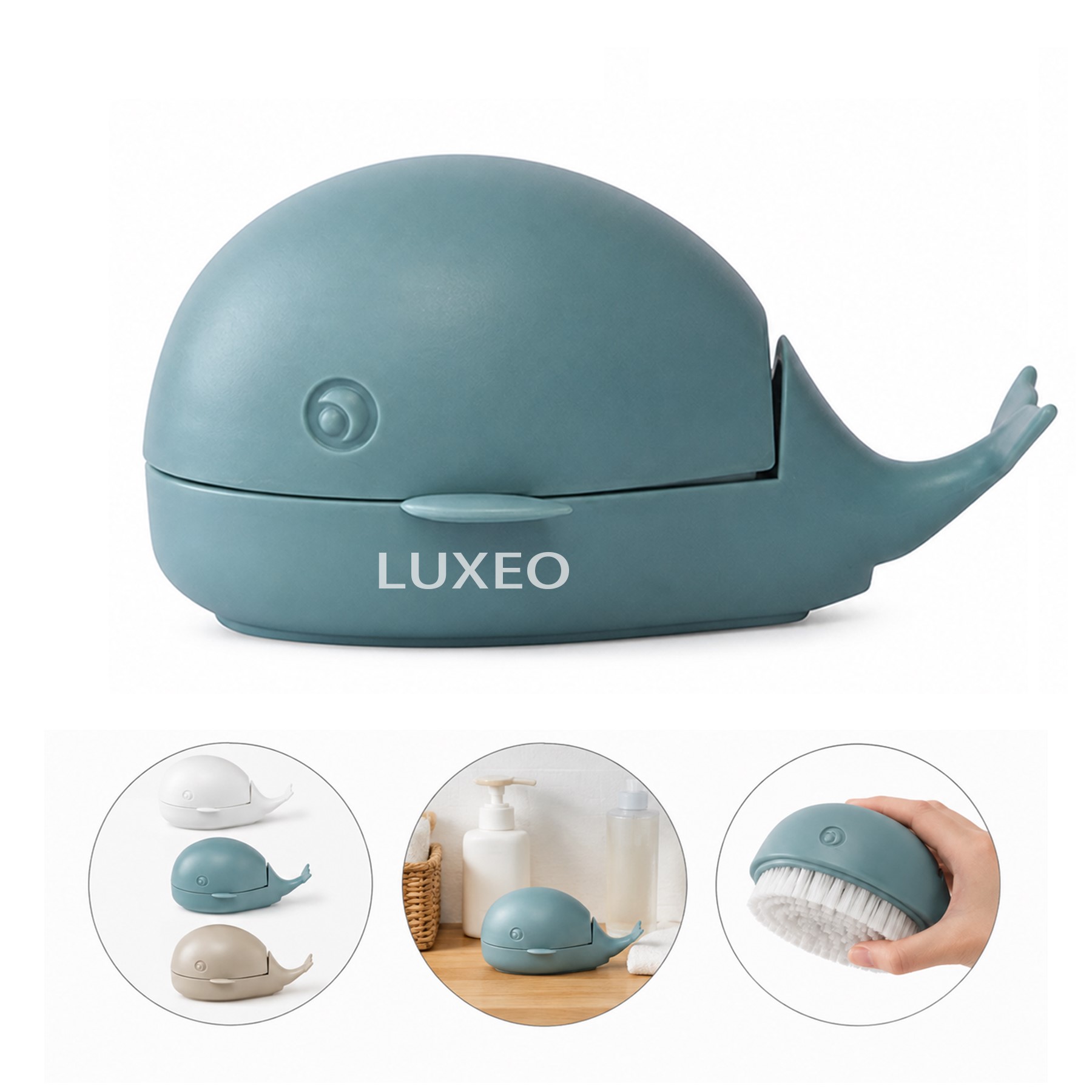 Compact PP And PE Whale Laundry Brush