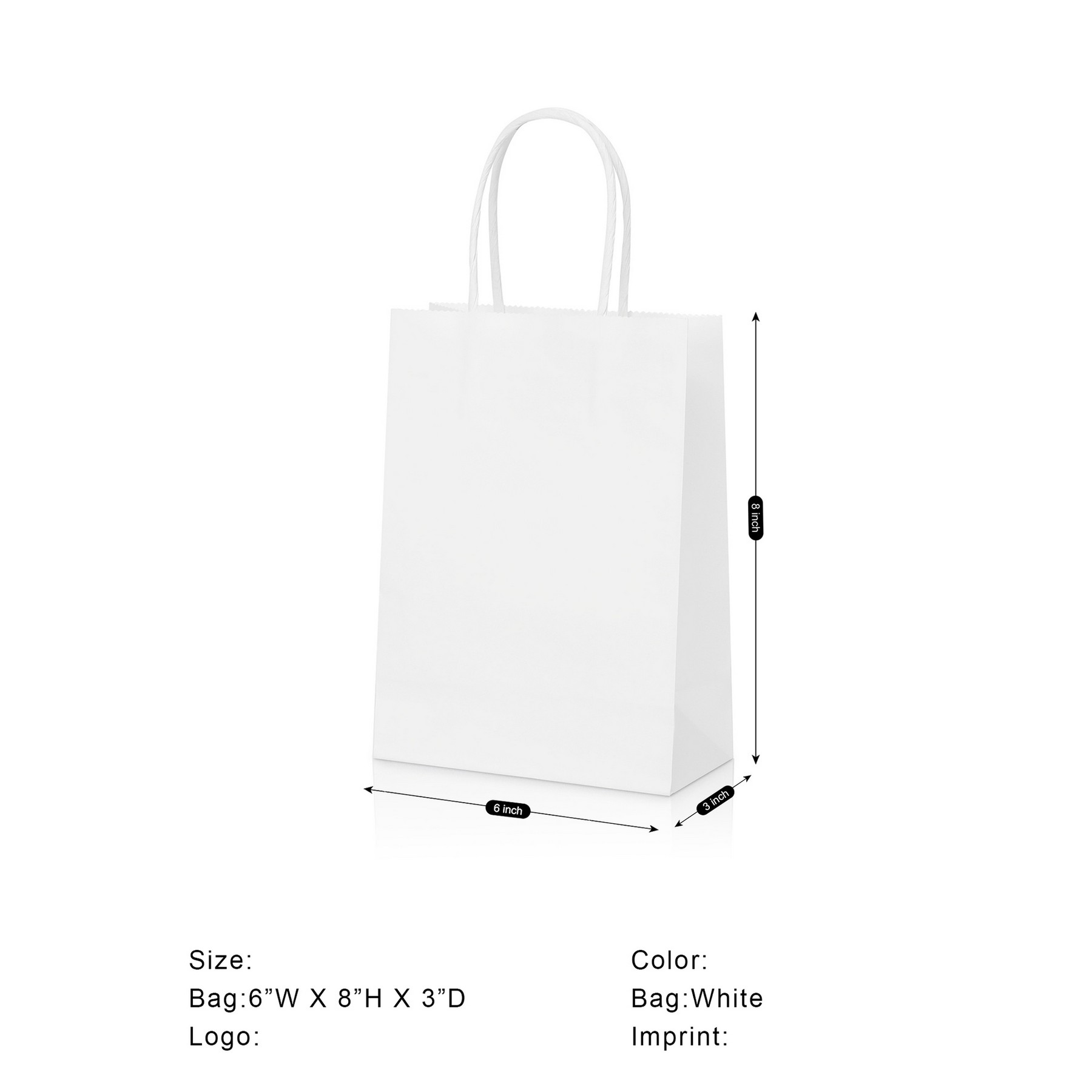White Kraft Paper Shopper Tote Bag — view 2