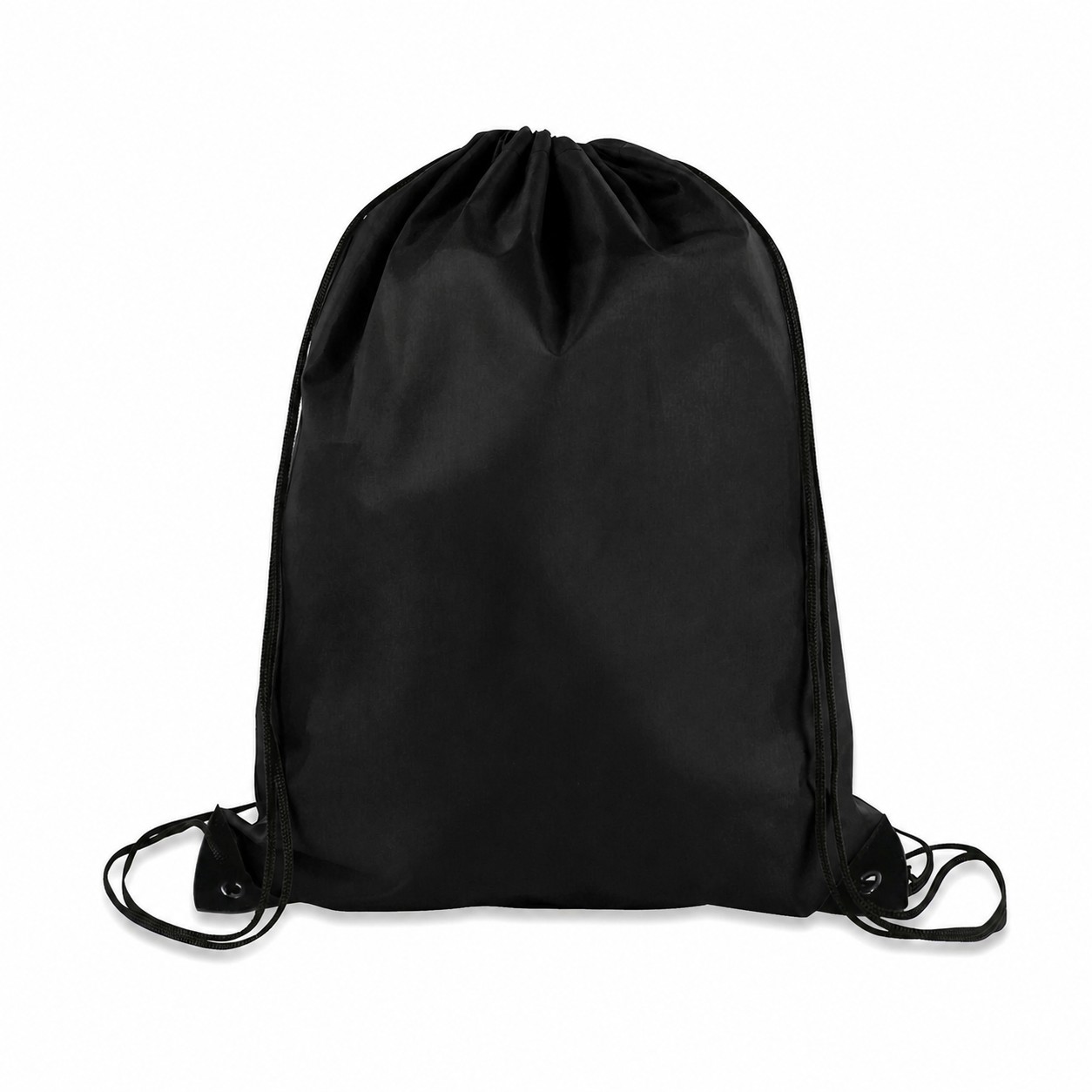 210D Polyester Drawstring Bag — Black