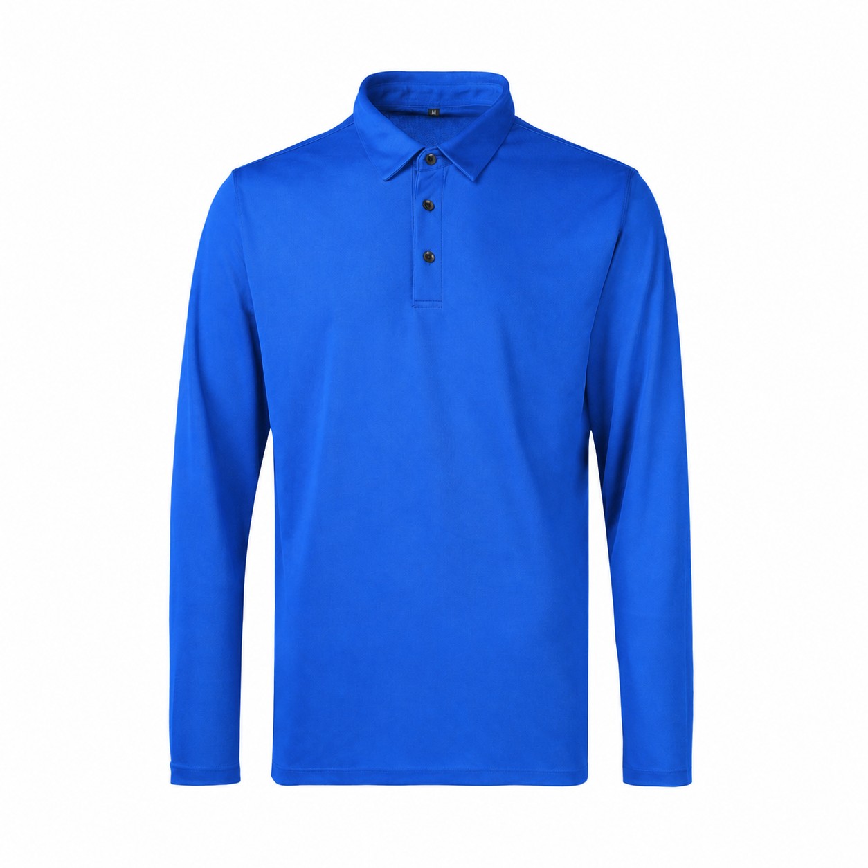 Men's Long Sleeve Micro Pique Polo Shirt — Blue
