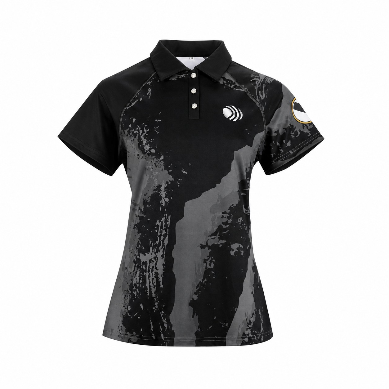 Quick-Drying Fabric Short Sleeve Fit Polo Shirt — Black