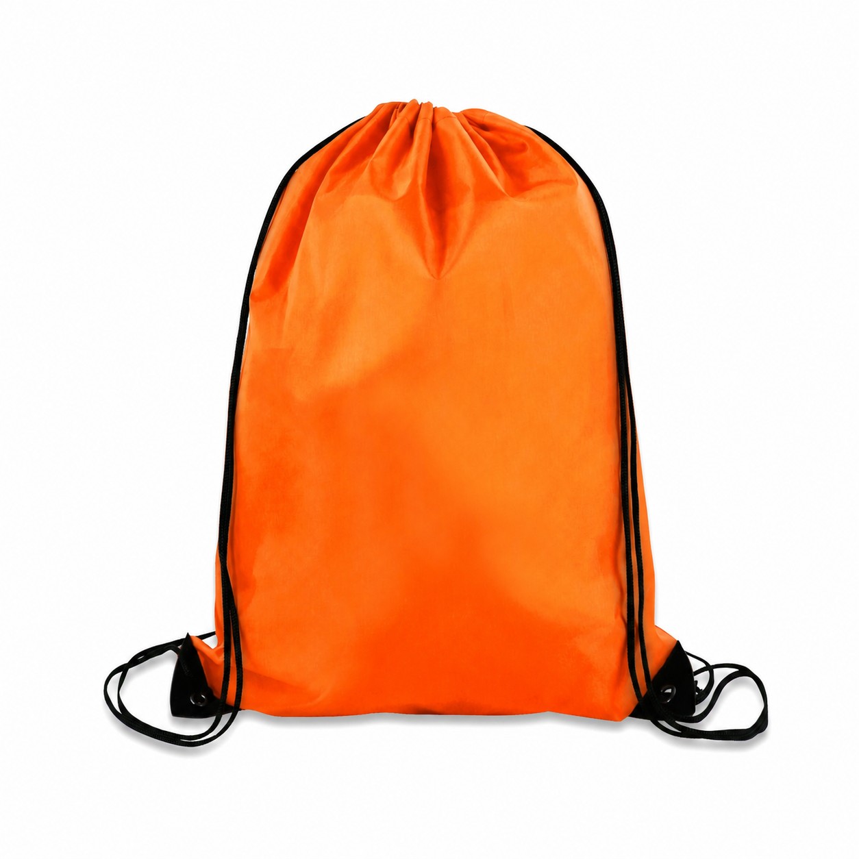Large 210D Polyester Drawstring Backpack — Orange