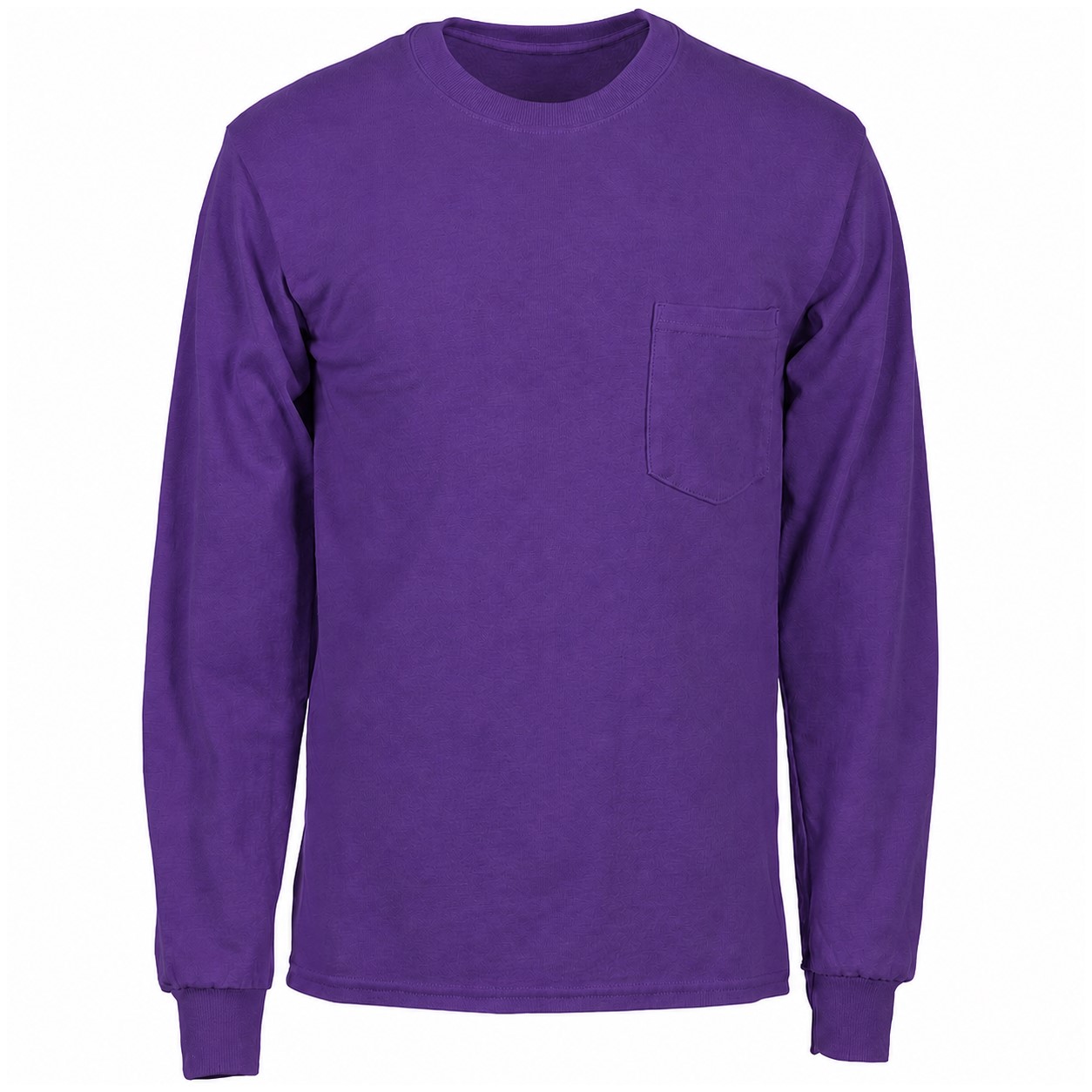 Cotton Pocket Long Sleeve Tee — Purple