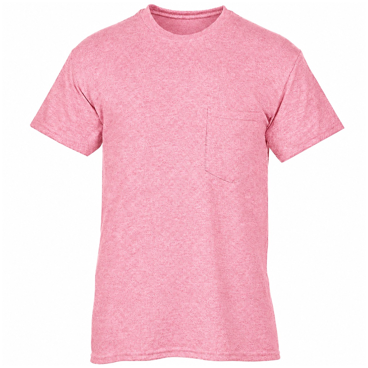 Cotton-Polyester Blend Pocket T-Shirt — Pink