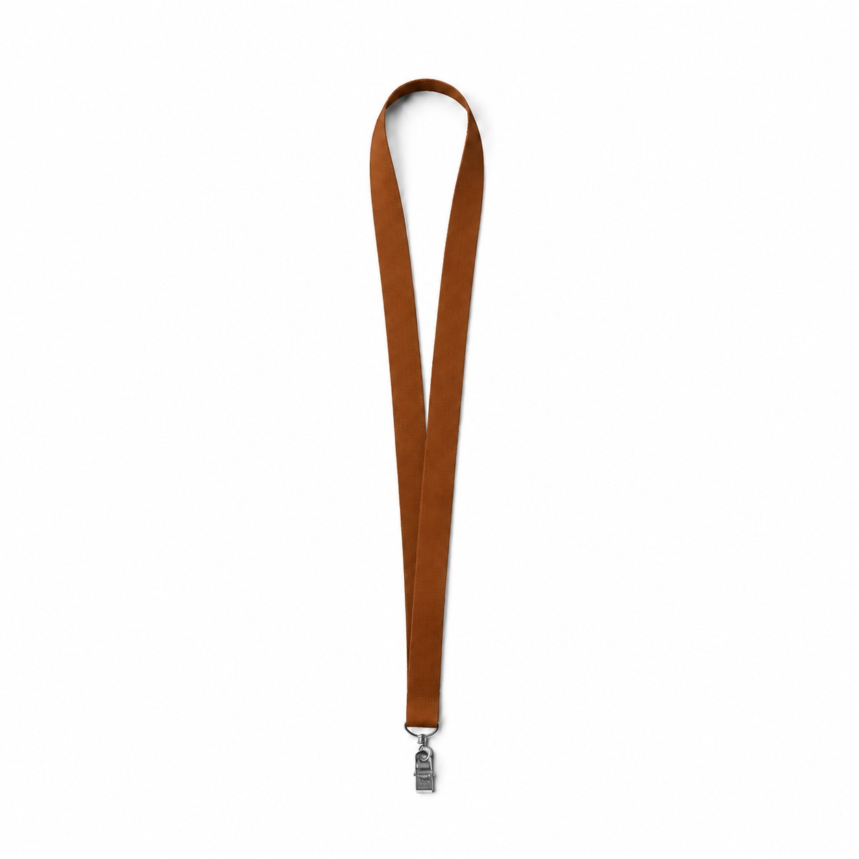 Polyester Bulldog Clip Badge Lanyard — Copper Brown