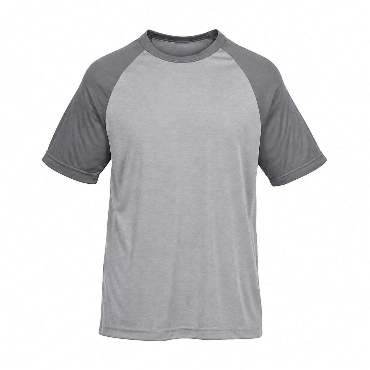 Colorblock Polyester Raglan Shirt — Gray