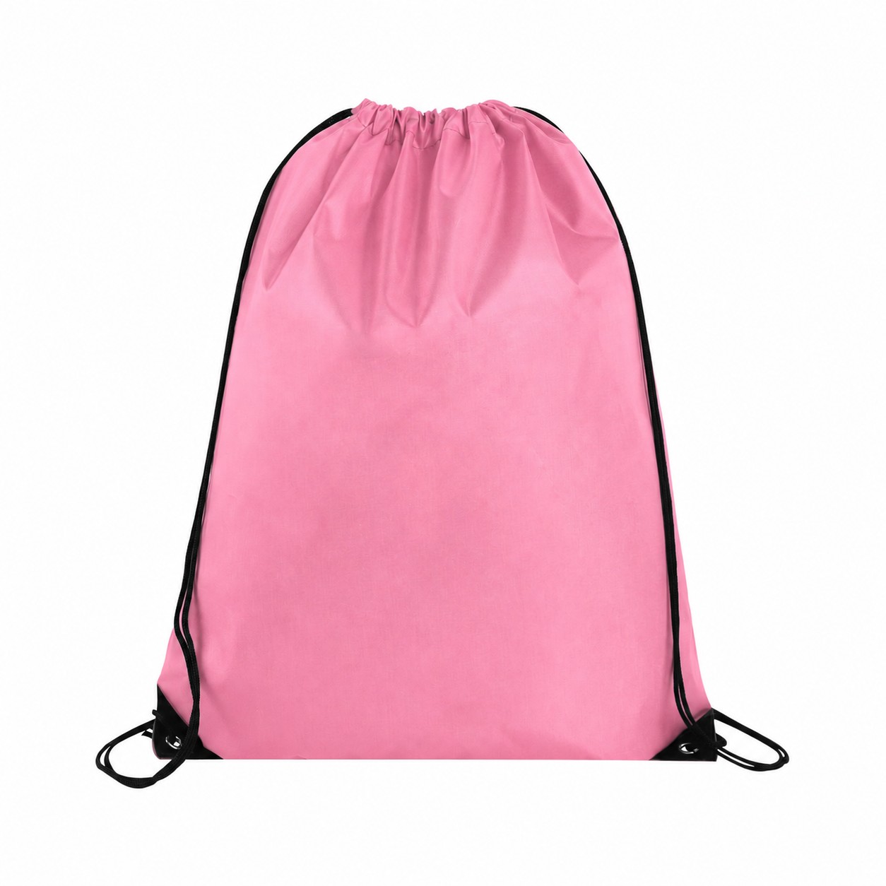 Polyester Drawcord Closure Drawstring Bag — Pink