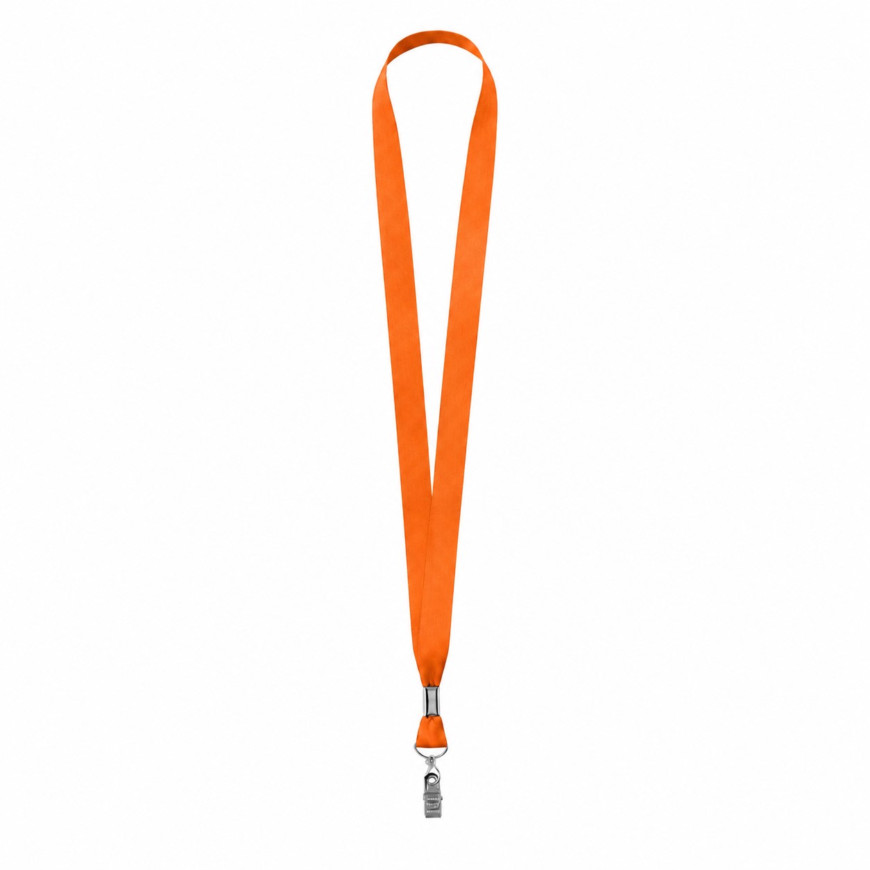 Polyester Lanyard With Bulldog Clip — Orange