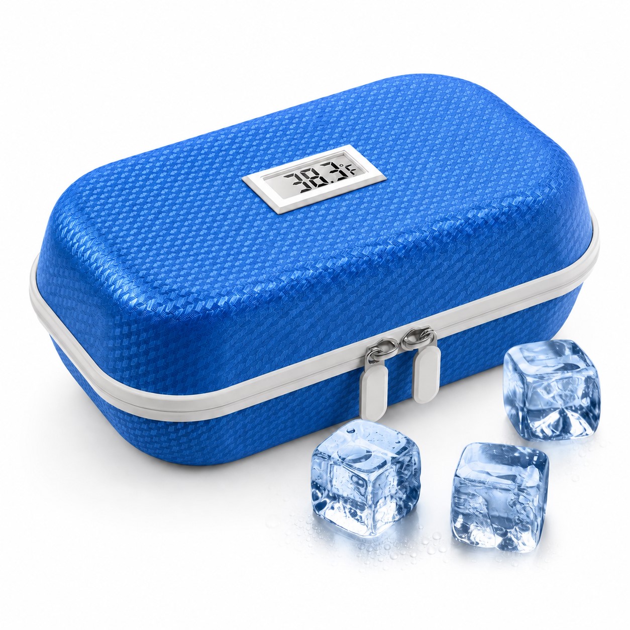 Medication Cooler Case With Temperature Readout — Blue