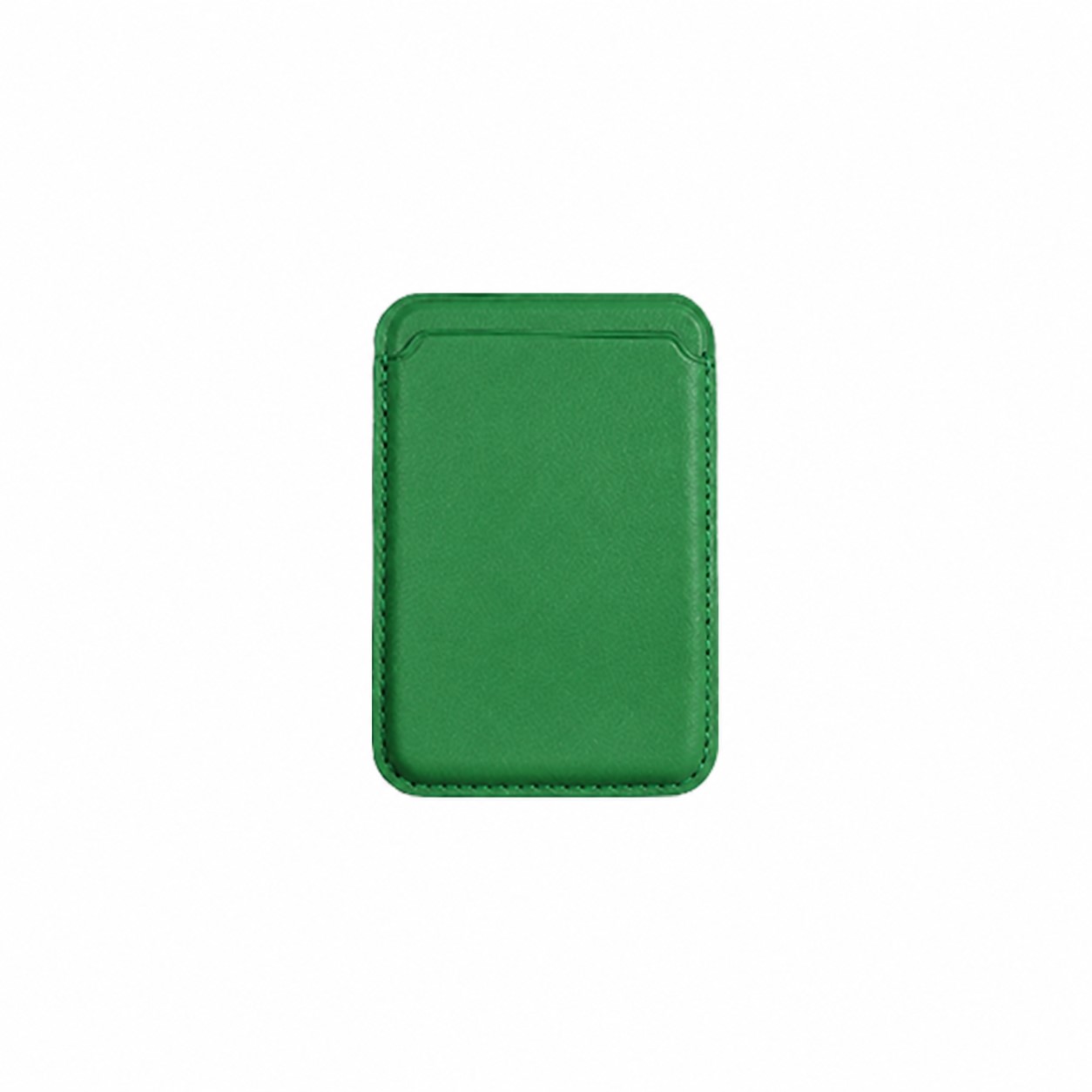 Magnetic Leather Phone Card Holder — Green