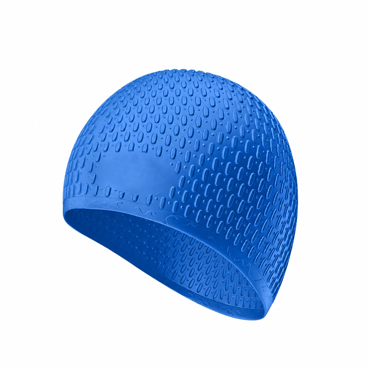 Water Drop Silicone Swim Cap — Blue