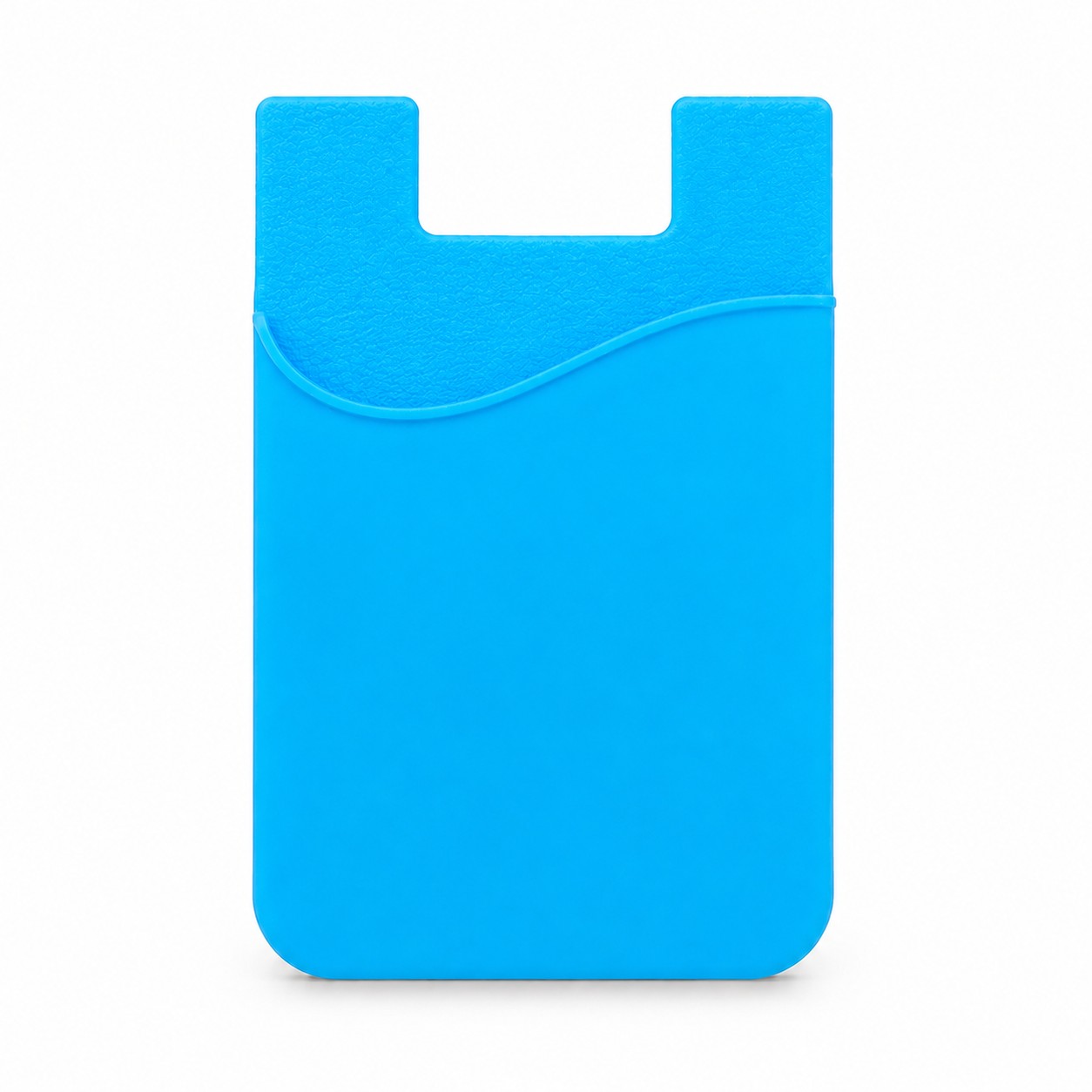 Adhesive Silicone Phone Card Holder — Cyan Blue