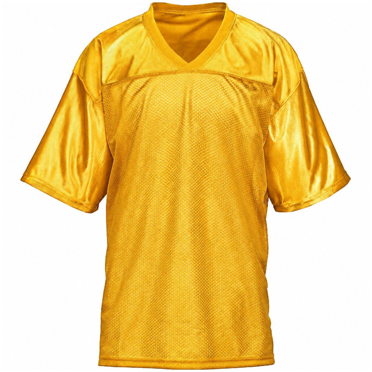 Polyester Mesh V Neck Football Jersey — Gold