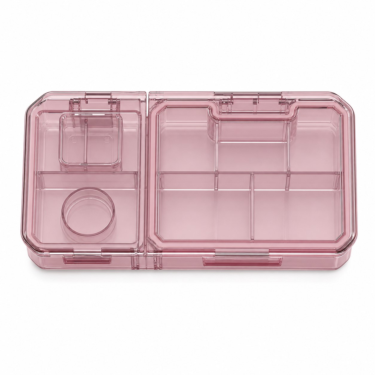 Compartmented Plastic Pill Case With Cutter And Grinder — view 2