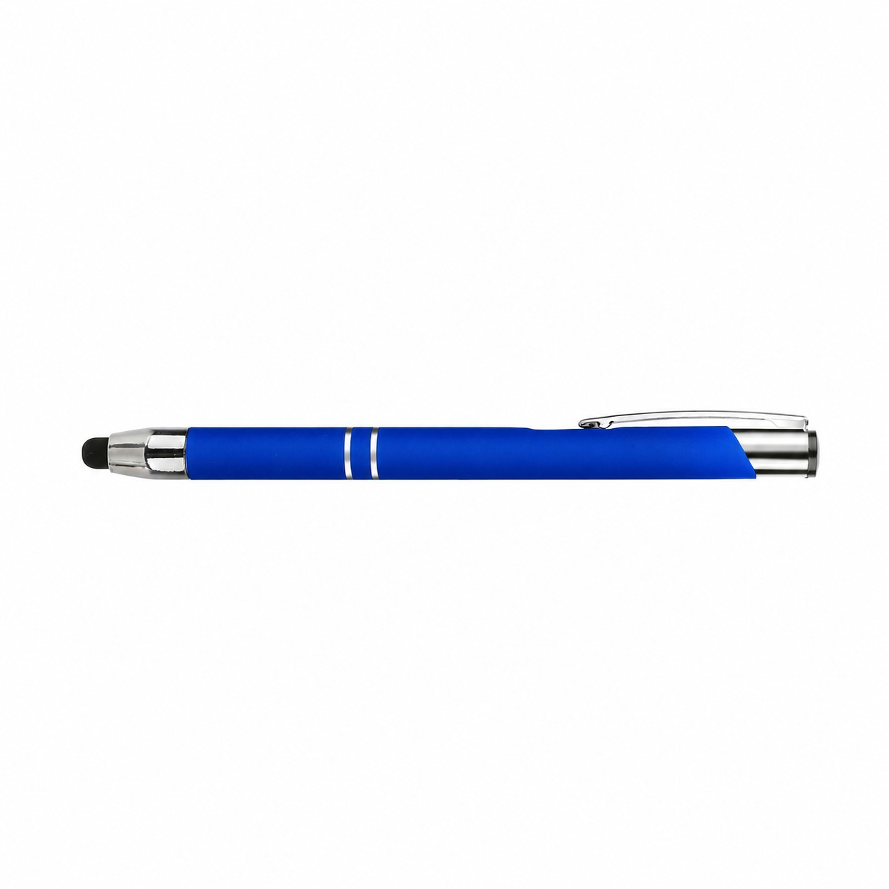 Rubberized Aluminum Stylus Ballpoint Pen — Royal Blue