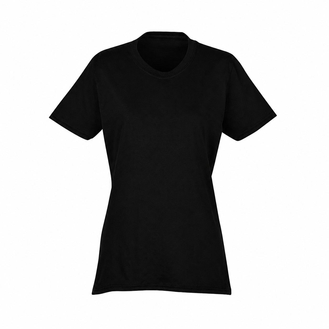 Ladies Cotton-Polyester Blend T-Shirt — Black