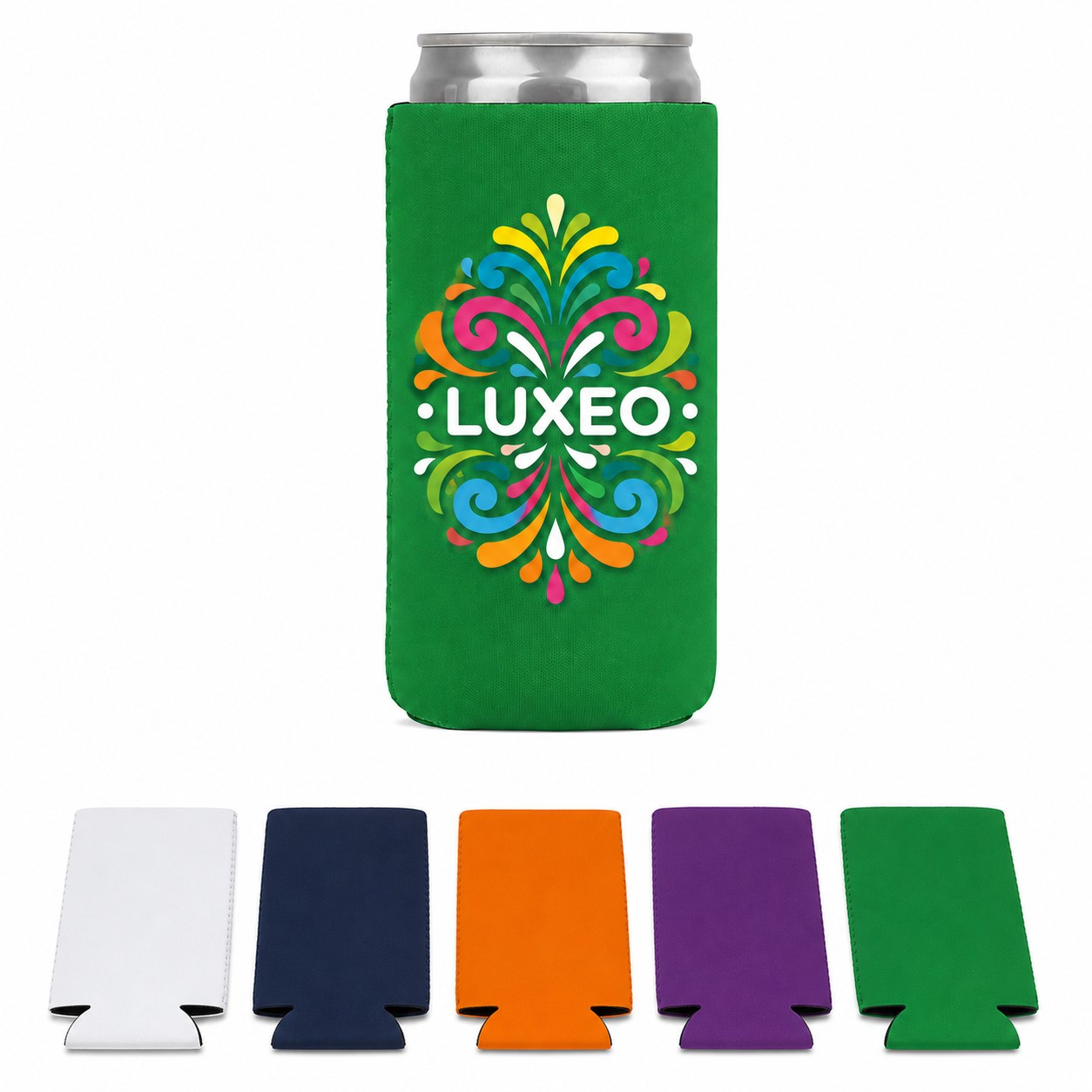 White Synthetic Rubber Slim Can Cooler