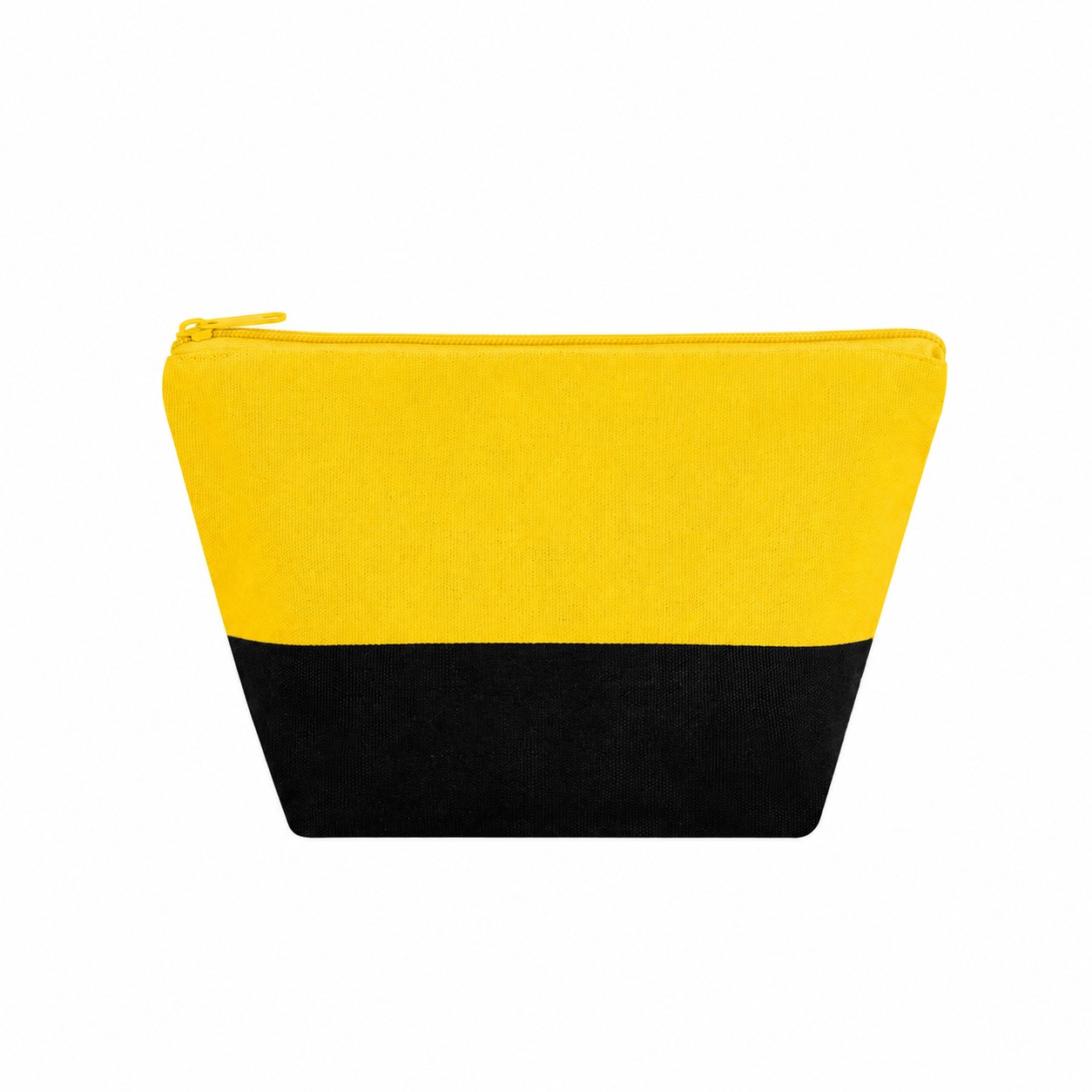 Canvas Zippered Storage Makeup Bag — Yellow