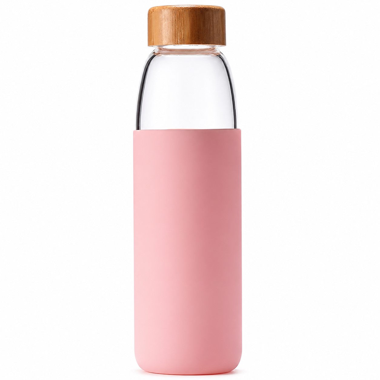 Sleeved Glass Water Bottle With Bamboo Lid — view 2