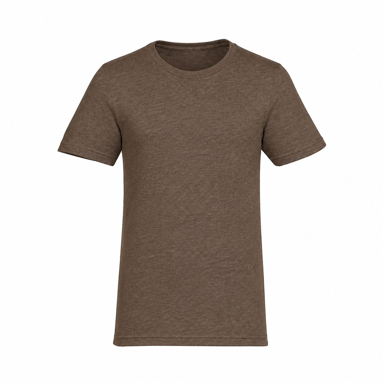 Heather Ringspun Crewneck T Shirt — Brown