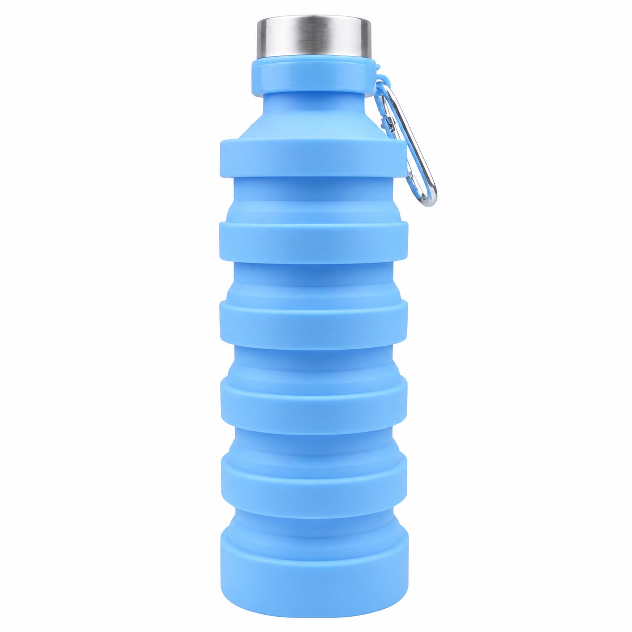 Silicone Collapsible Water Bottle With Carabiner — view 2