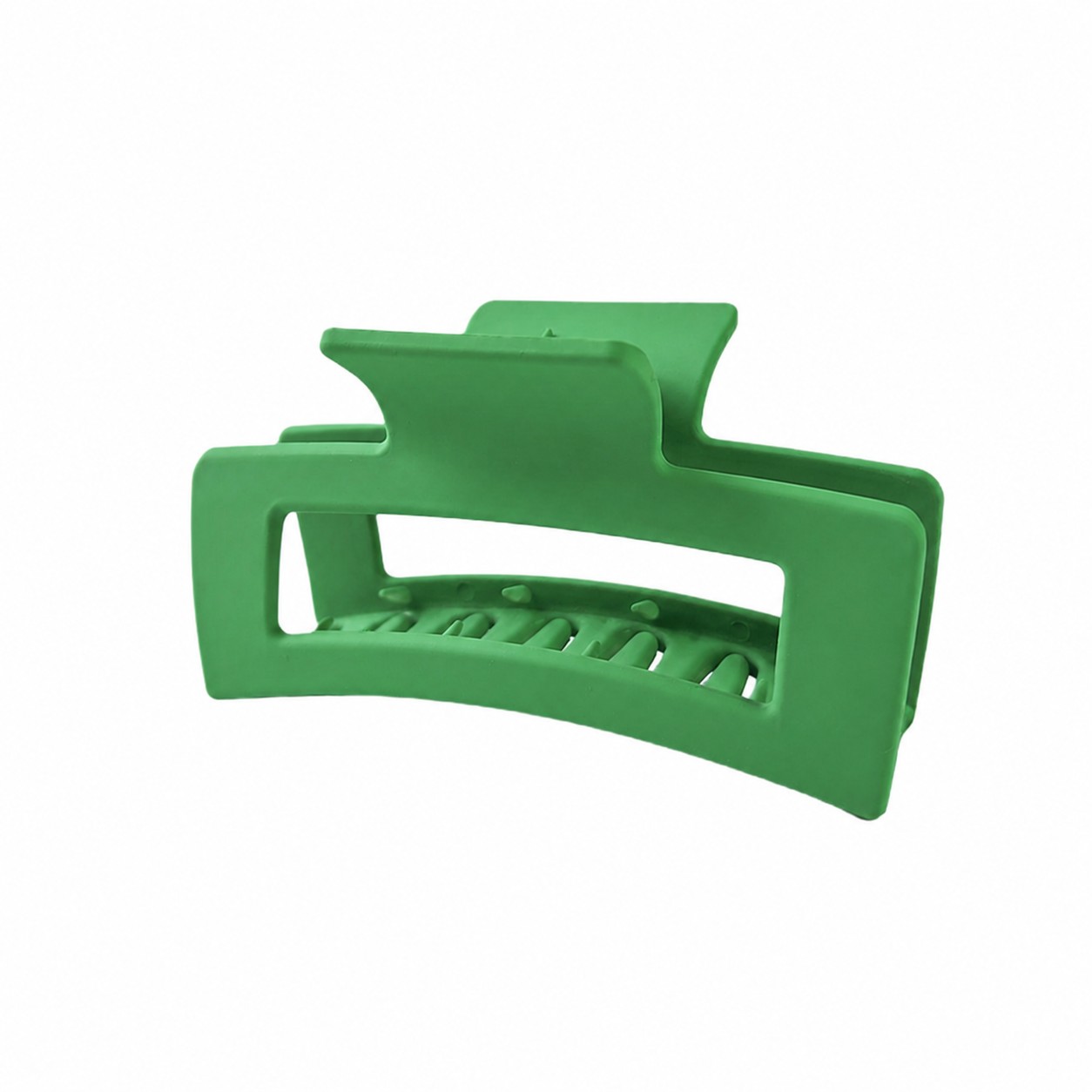 Rectangular Plastic Hair Claw Clip — Green