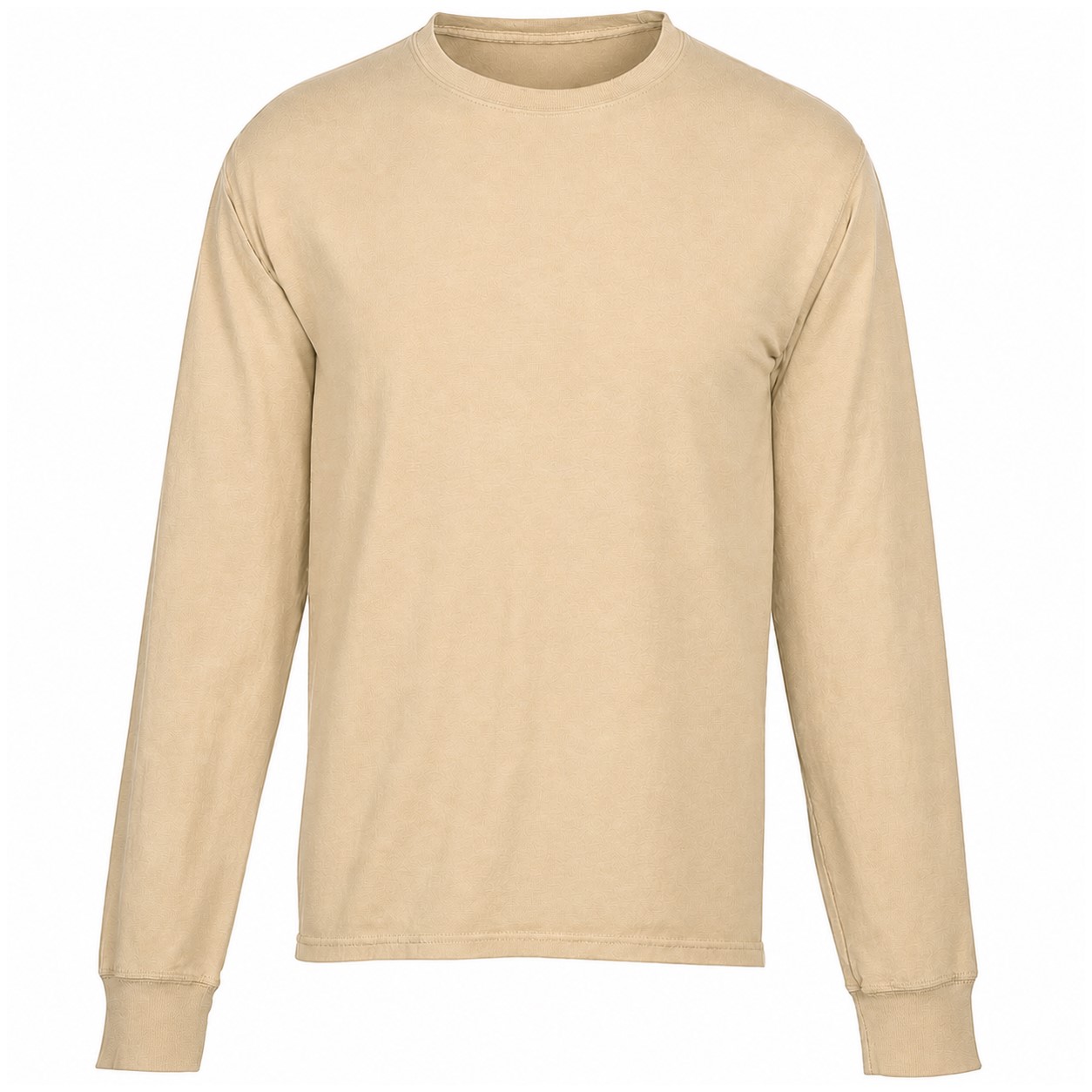 Garment Dyed Cotton Long Sleeve Tee — Tan Beige