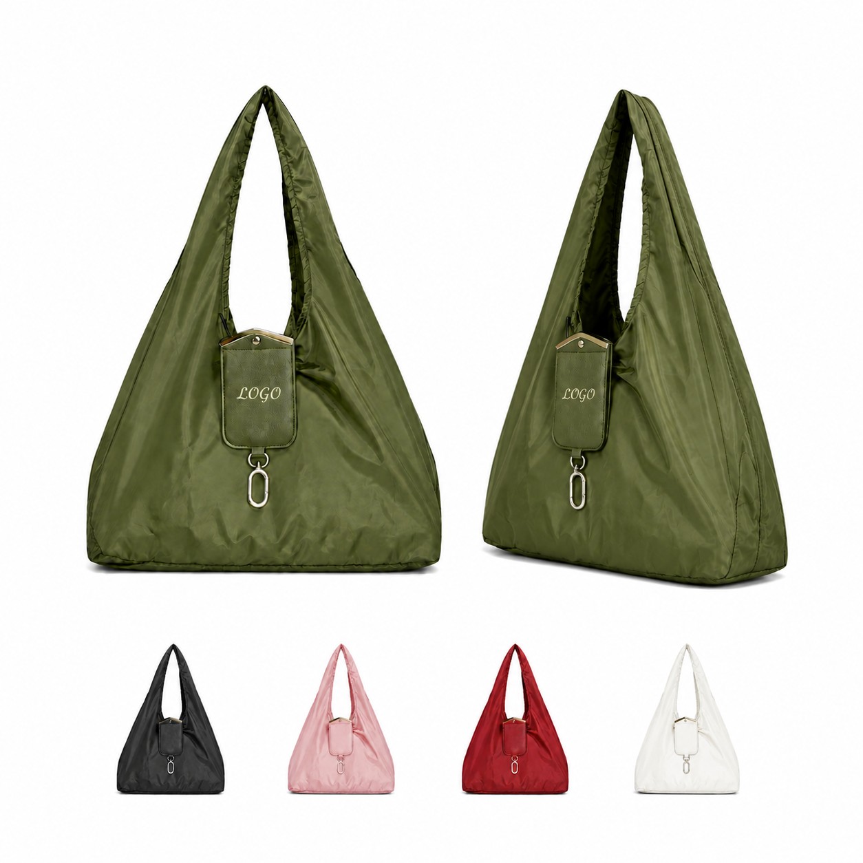Foldable Nylon Tote Keychain
