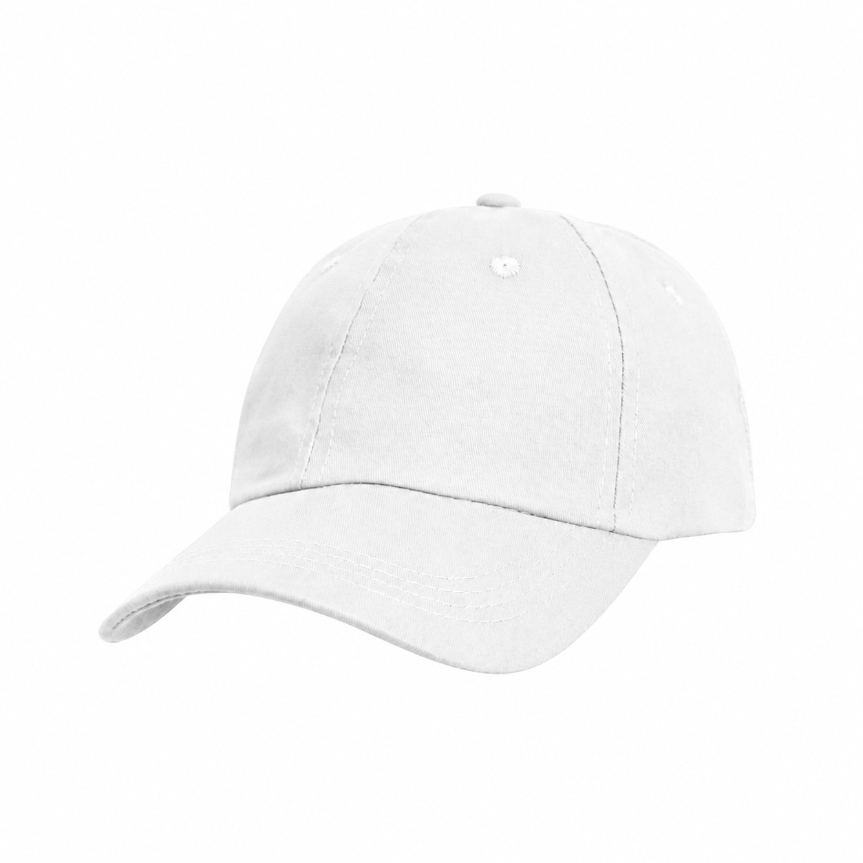 Low-Profile Fit Cotton Twill Front Cap — White