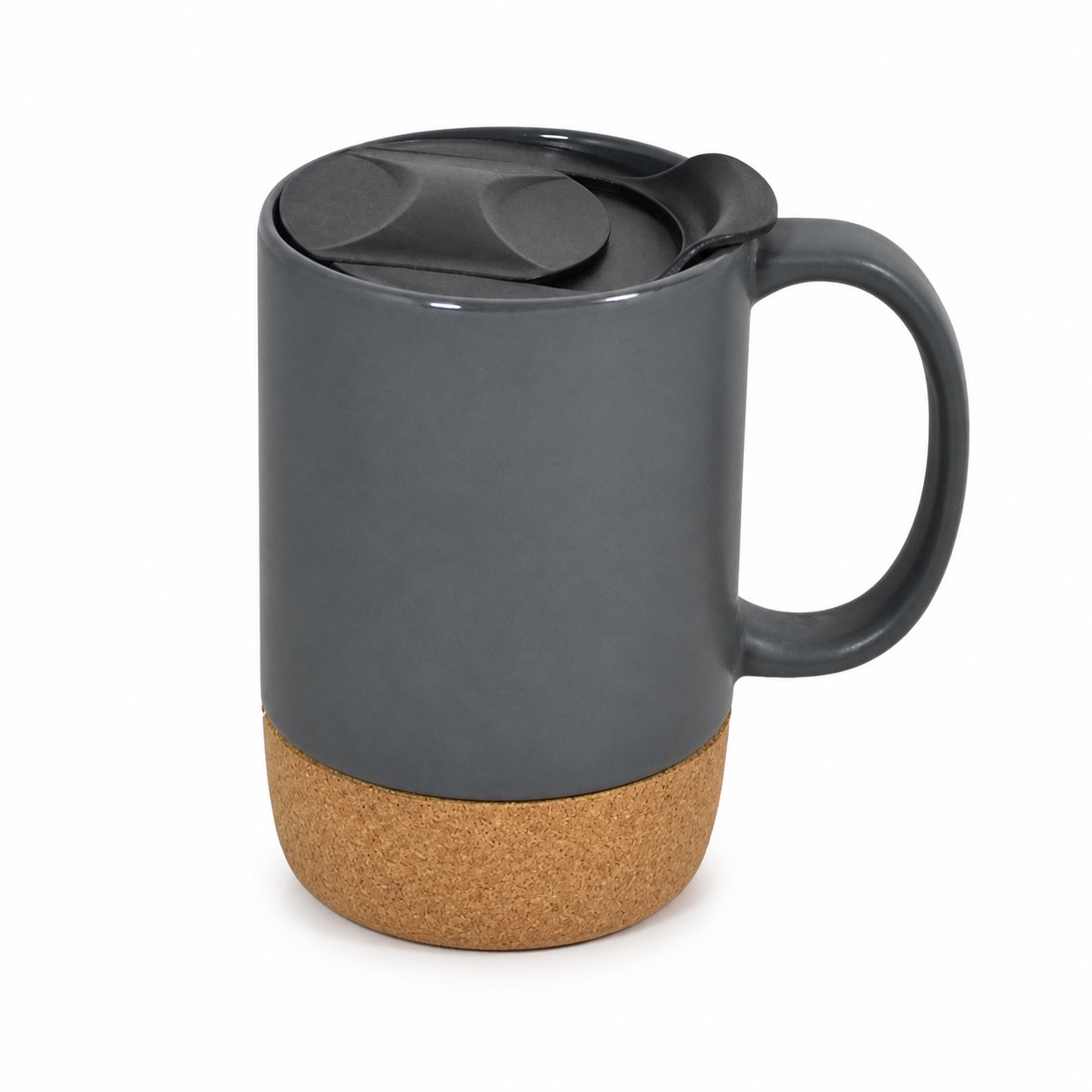 Lidded 14 Oz Ceramic Mug With Cork Base — view 2