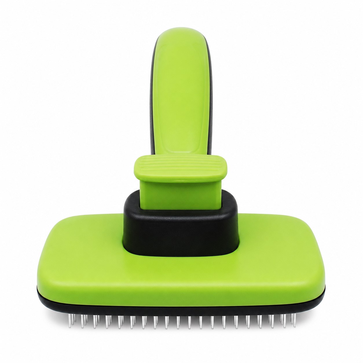 Wide Plastic Pet Grooming Brush With Nylon Bristles — view 2