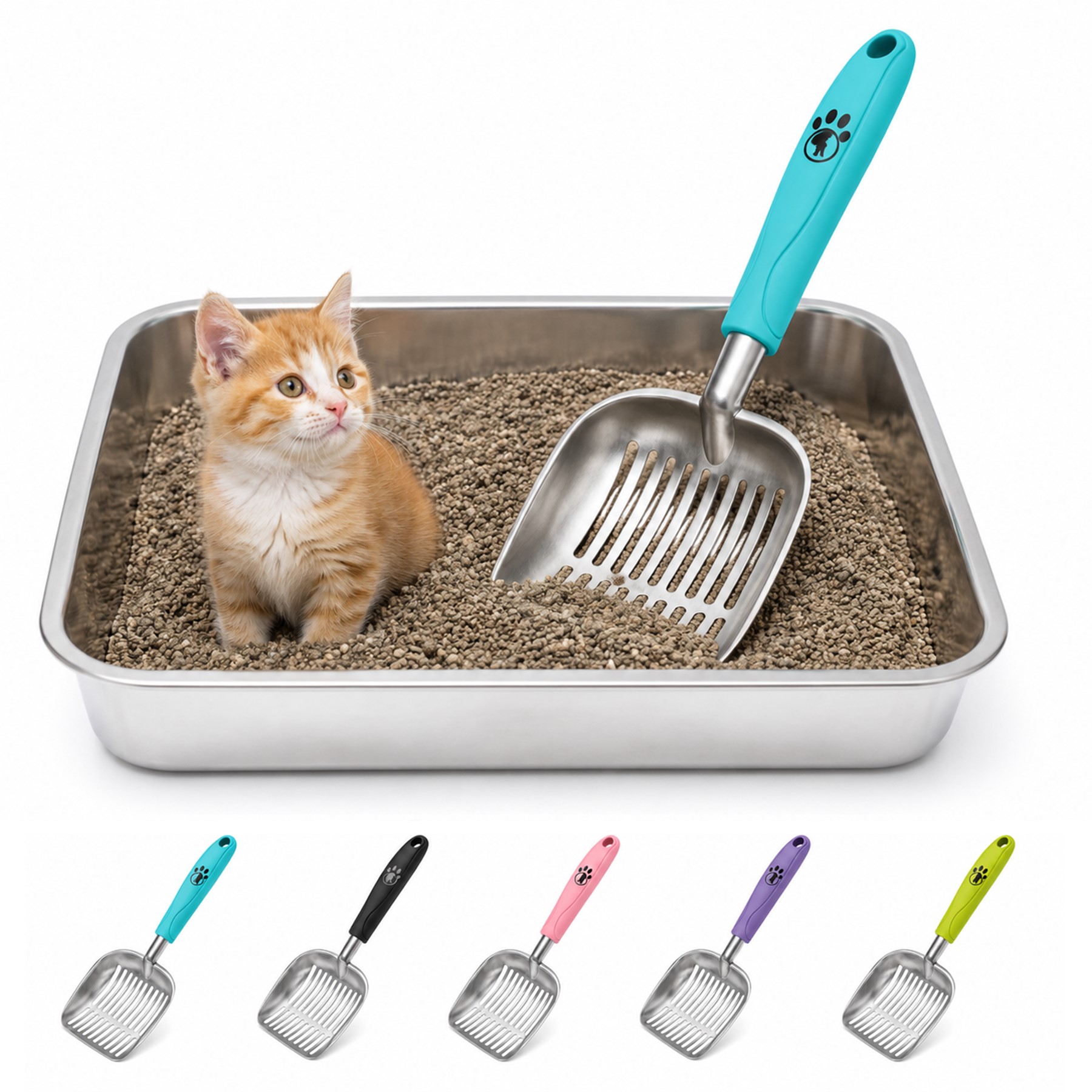 Aluminum Slotted Cat Litter Scoop