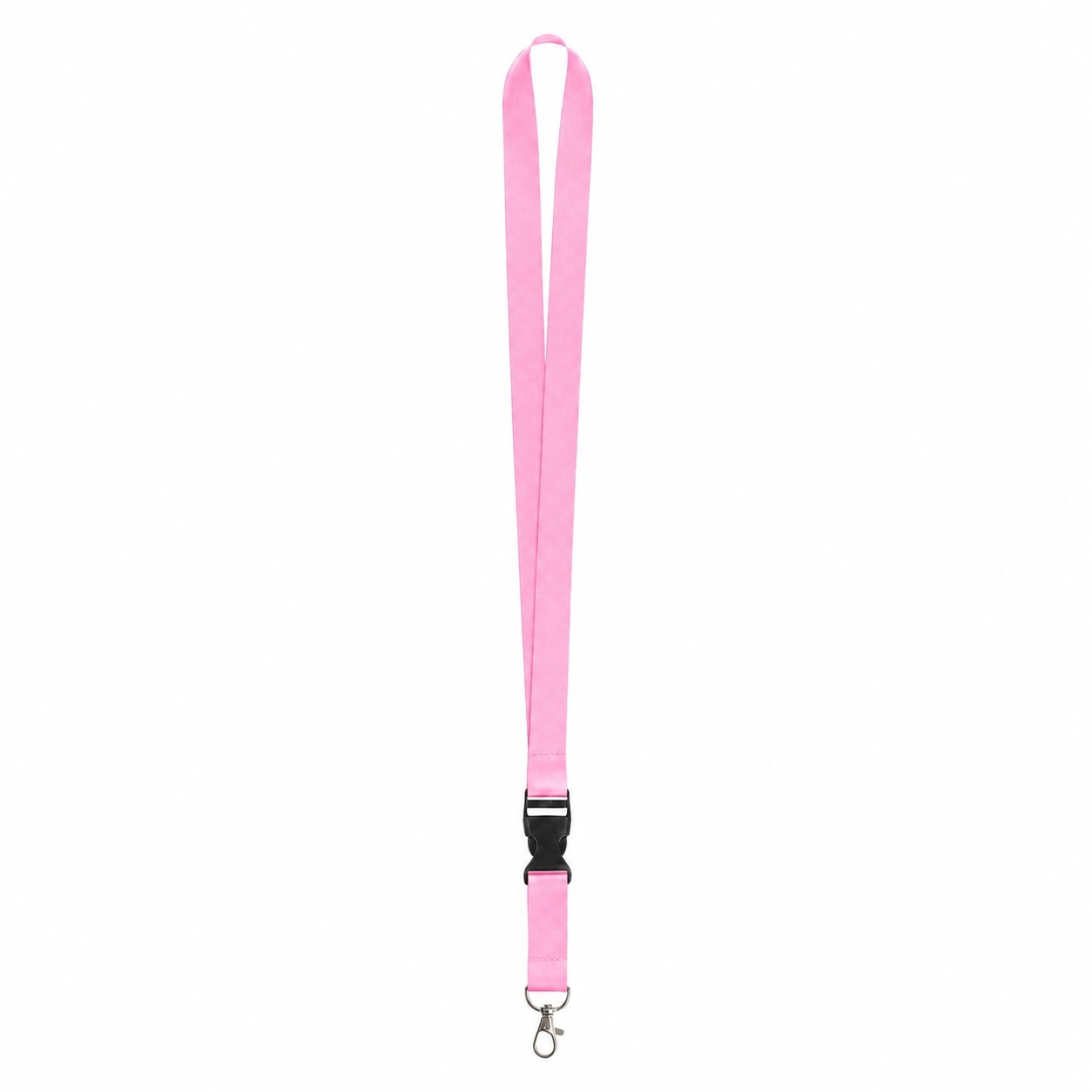 Polyester Badge Lanyard With Attachment Options — Pink