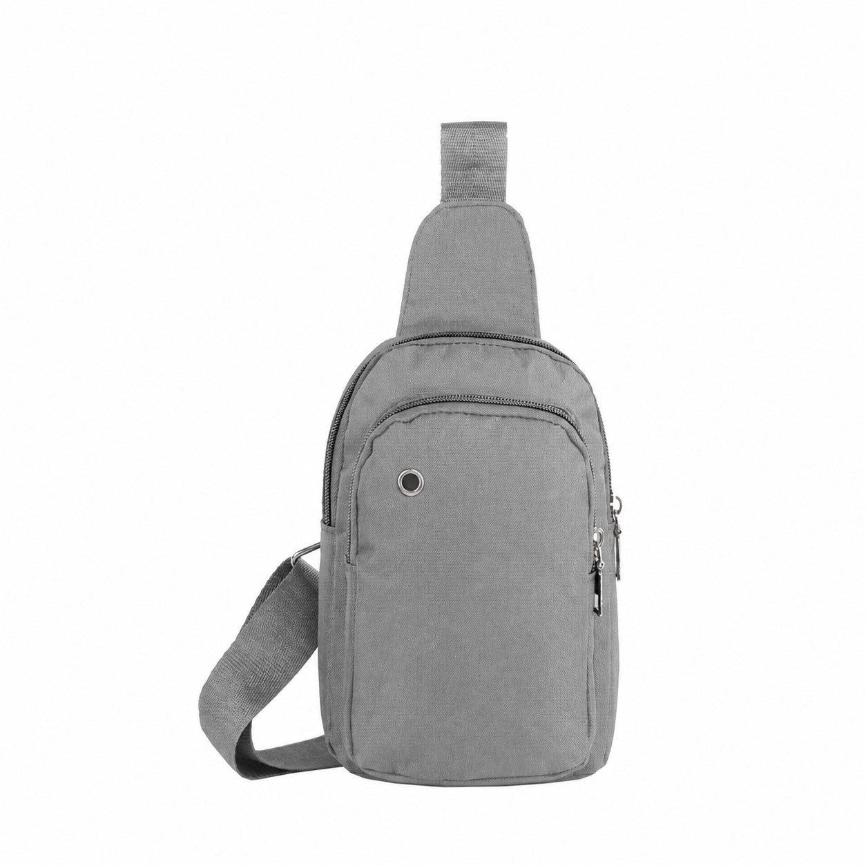 300D Polyester Crossbody Sling Bag — Gray