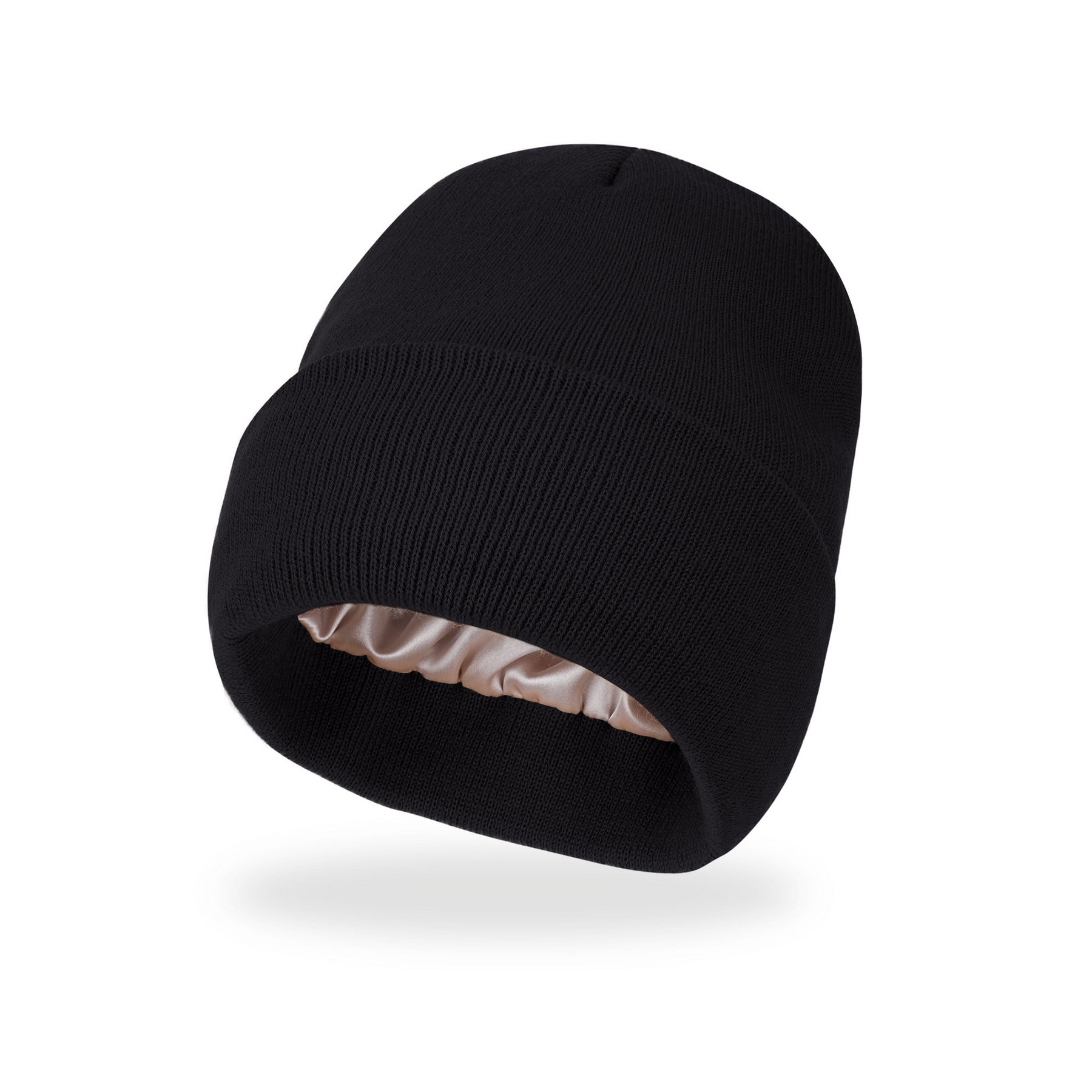 8.66-Inch Satin-Lined Acrylic Knit Beanie — view 2