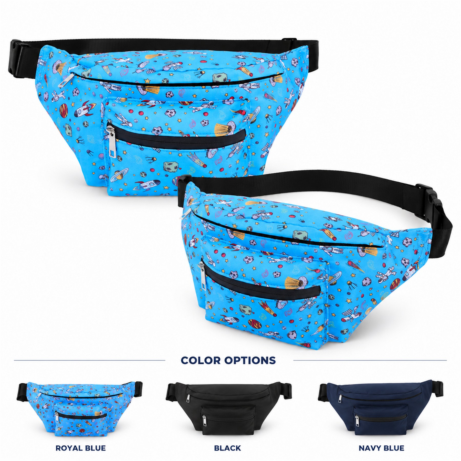 290T Polyester Zippered Fanny Pack
