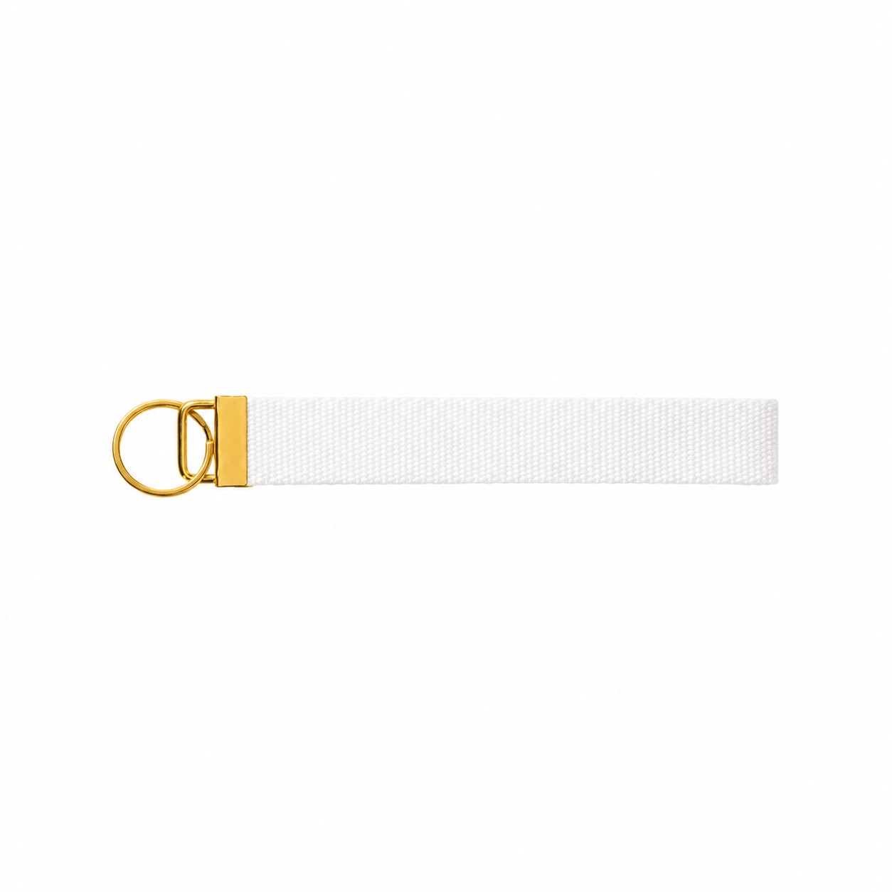 Polyester Wristband Key Holder — White/Gold