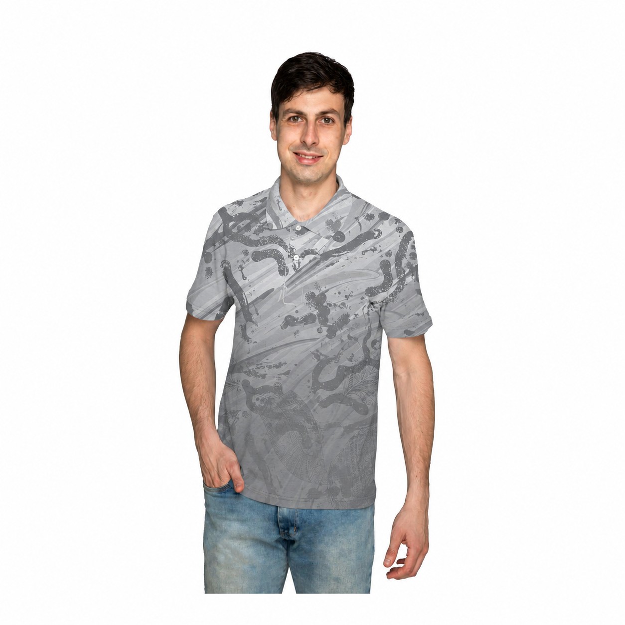 Polyester Performance Polo Shirt — Silver
