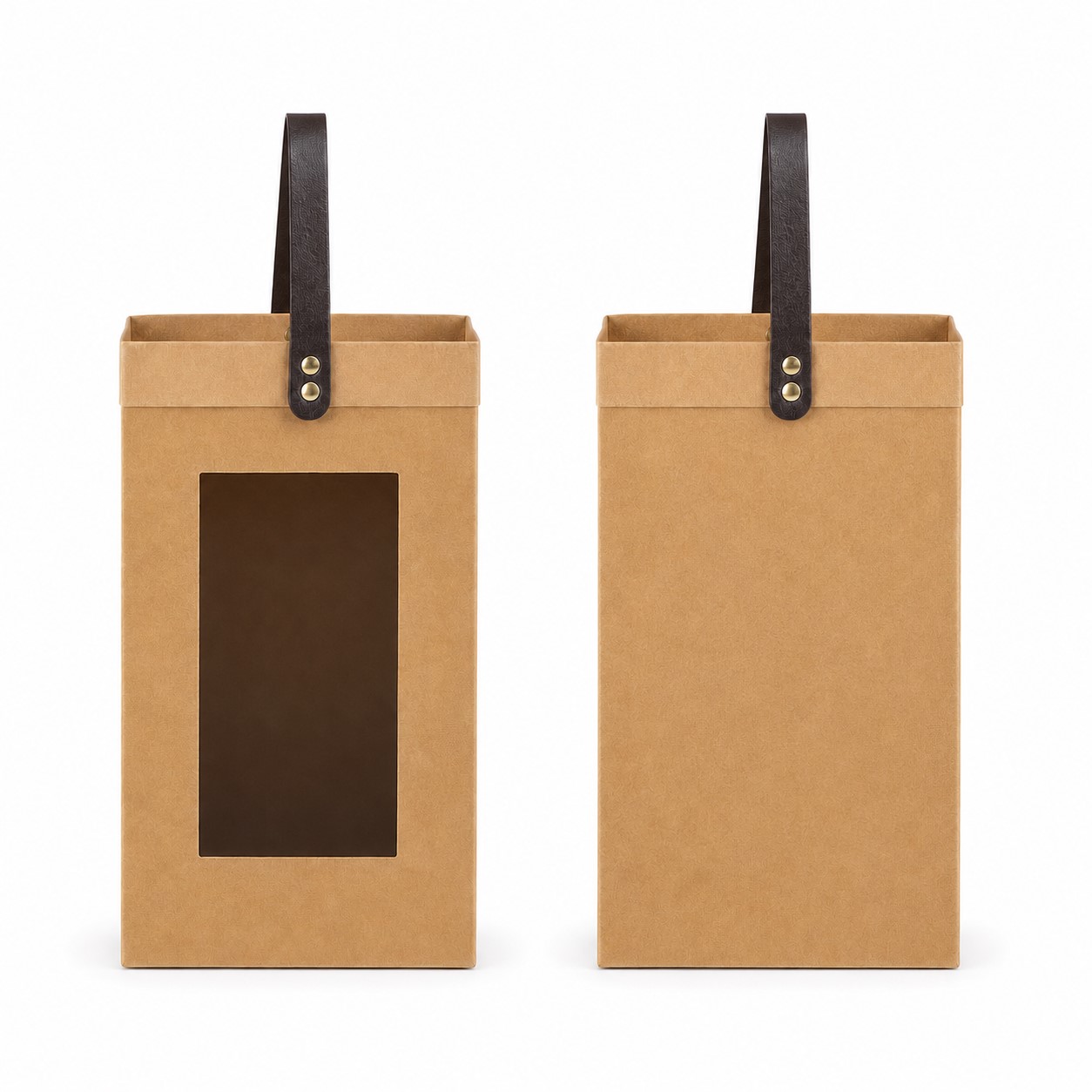 Washable Kraft Paper Gift Tote With Leather Handle