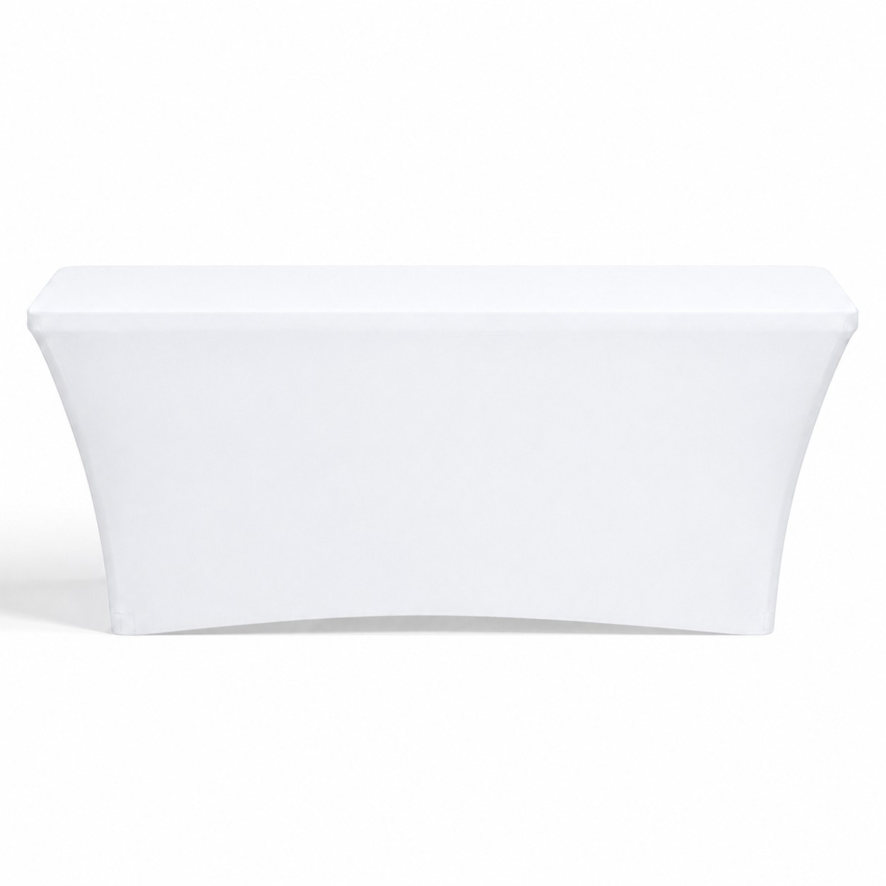 Zippered Six Foot Stretch Table Cover — Clear White